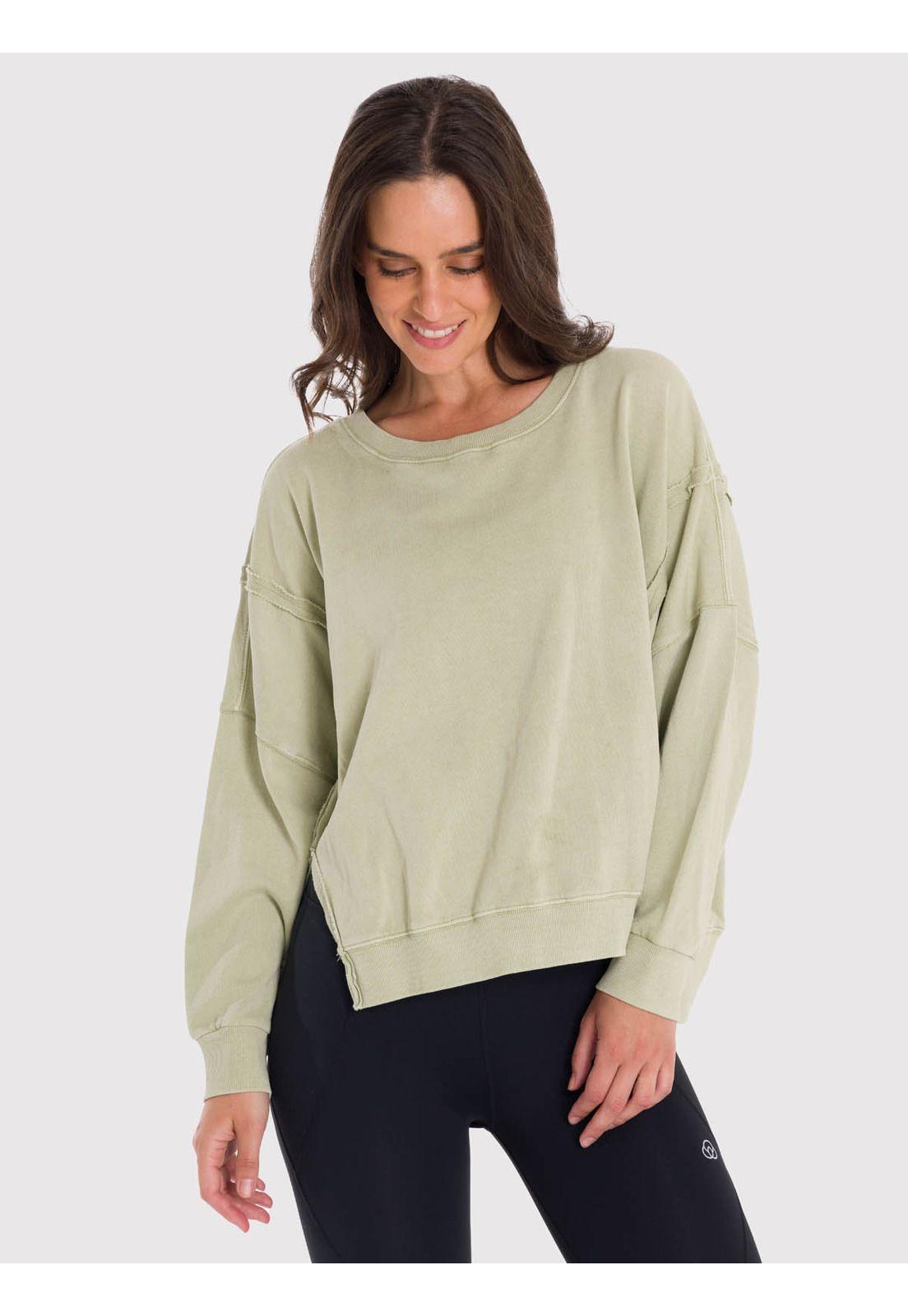 Polerón Mujer Oversize Crew Ii Verde.-0