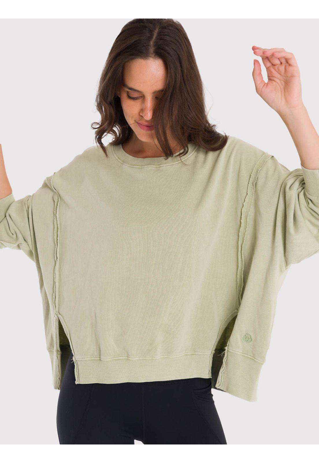 Polerón Mujer Oversize Crew Ii Verde.-1