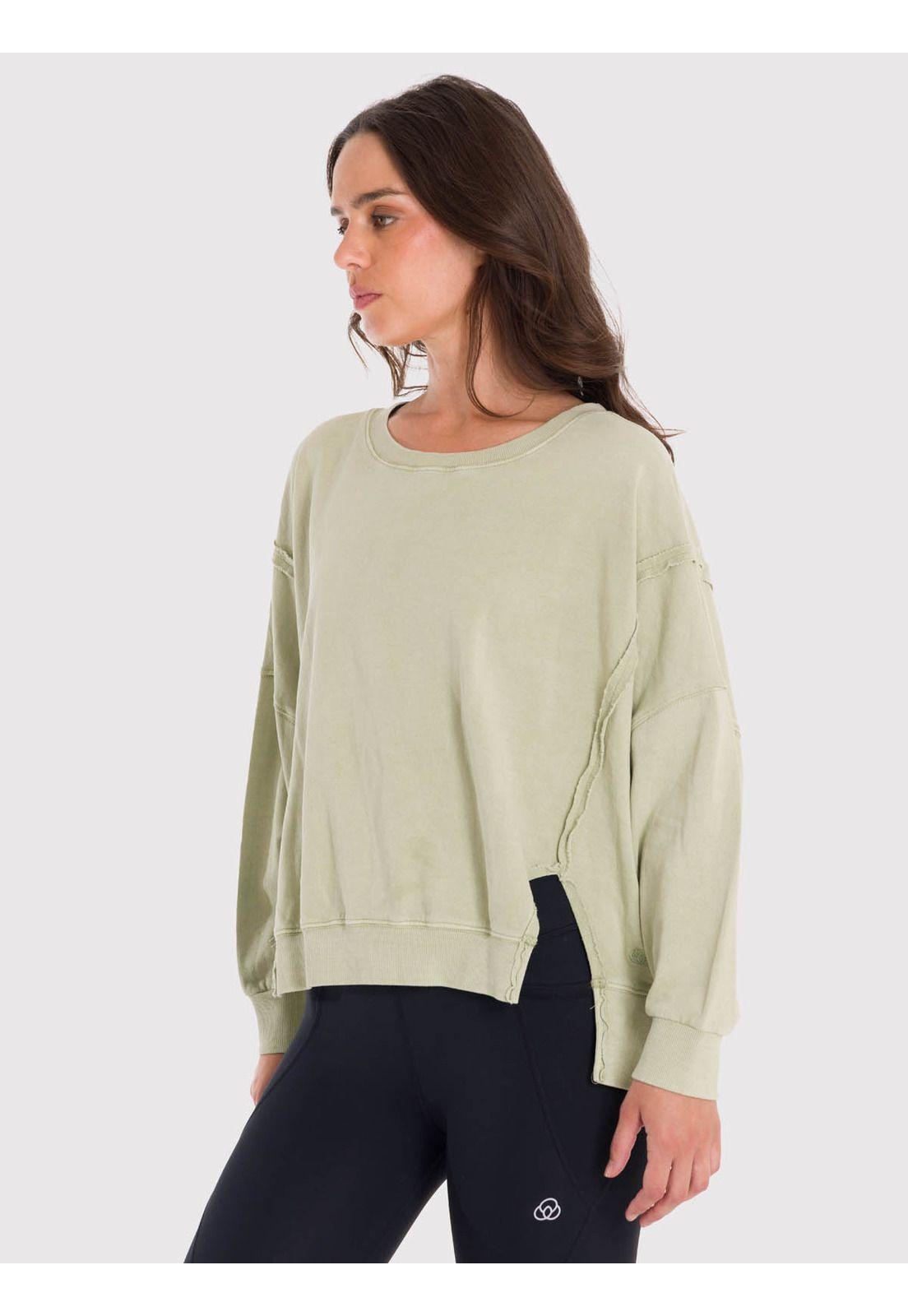 Polerón Mujer Oversize Crew Ii Verde.-3