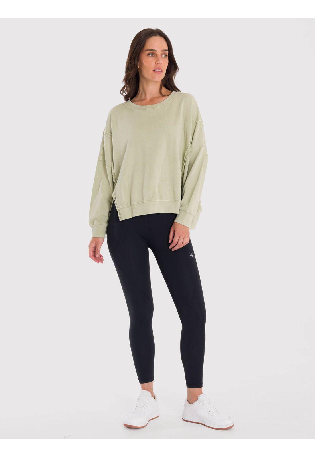 Polerón Mujer Oversize Crew Ii Verde.-5
