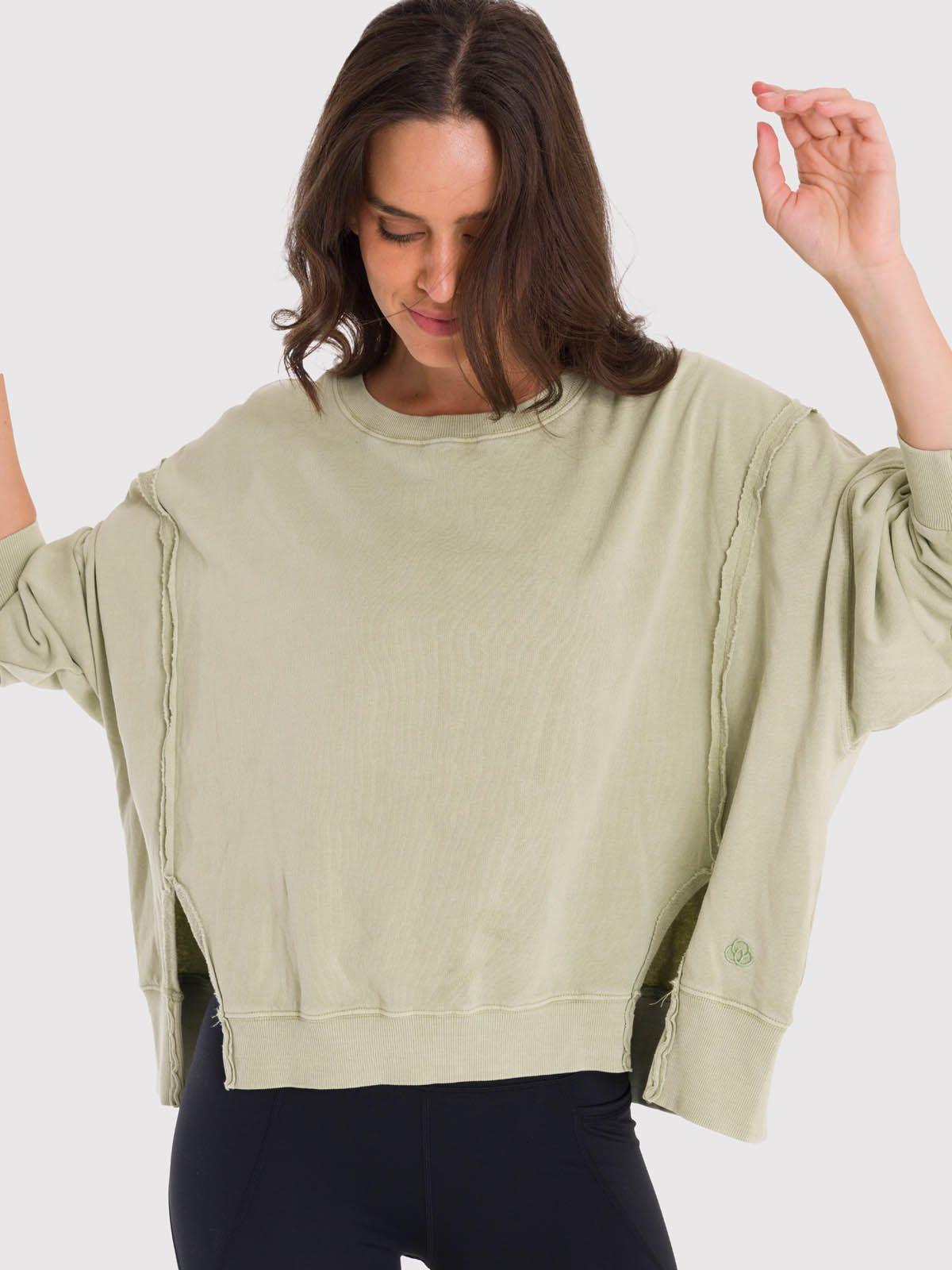 Polerón Mujer Oversize Crew Ii Verde-1