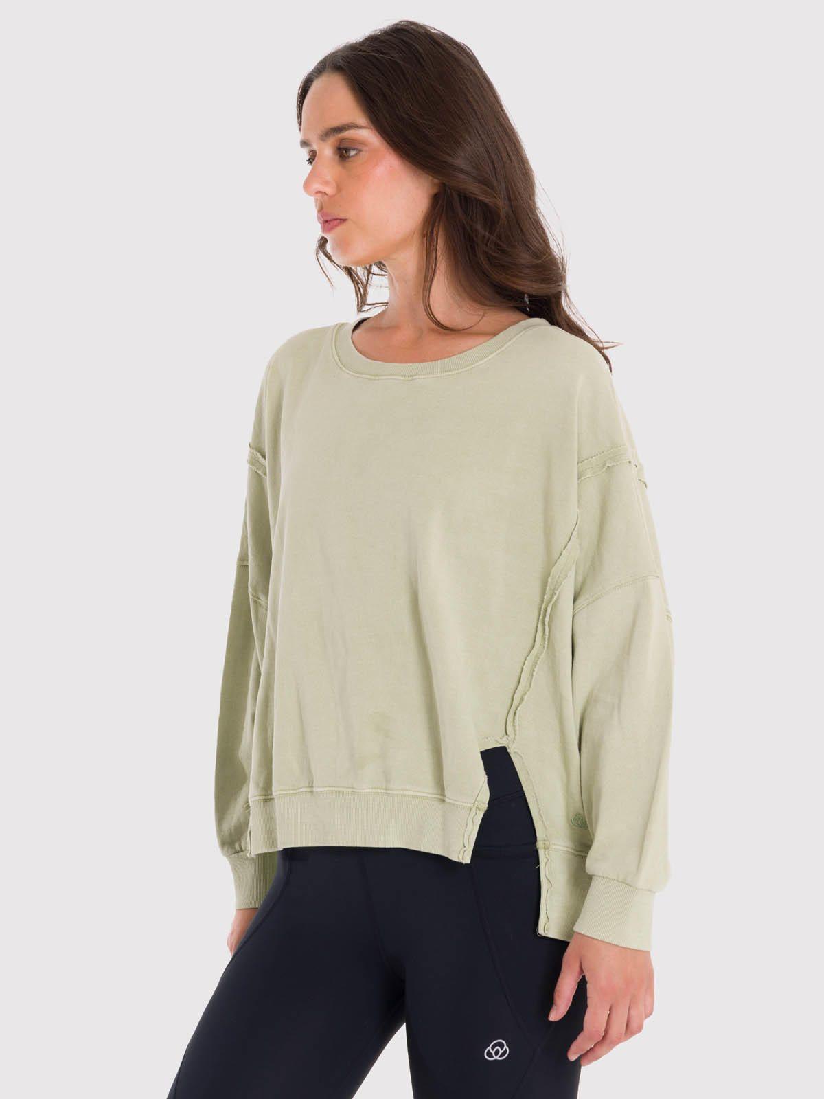 Polerón Mujer Oversize Crew Ii Verde-3