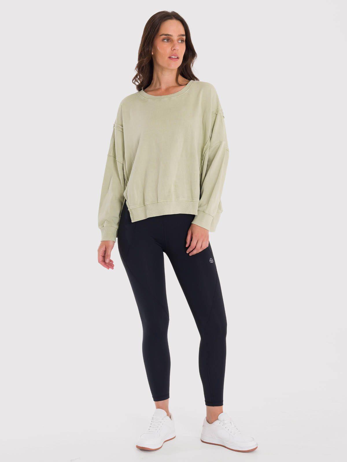 Polerón Mujer Oversize Crew Ii Verde-5