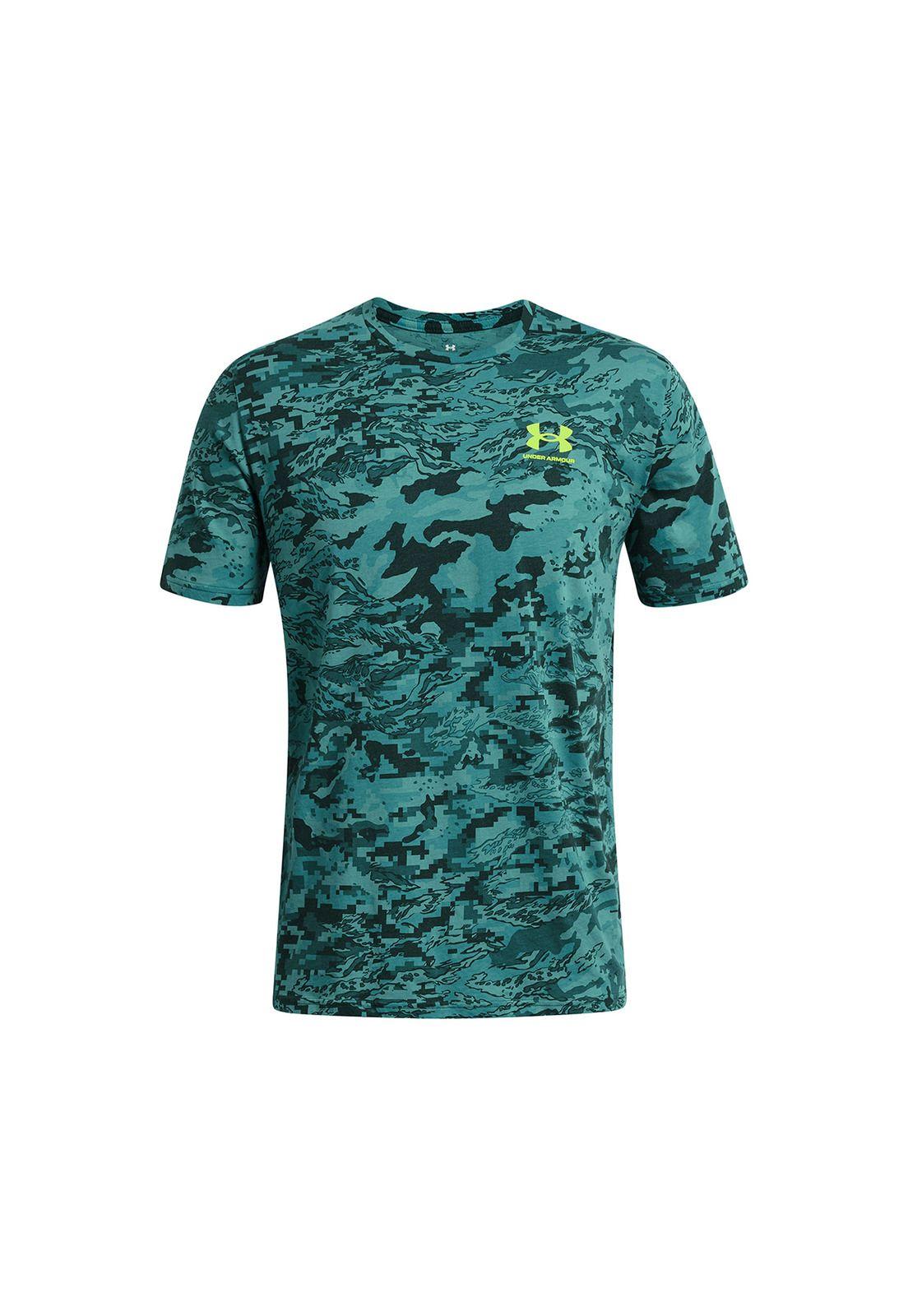 Polera Manga Corta UA Abc Camo Hombre Azul-0