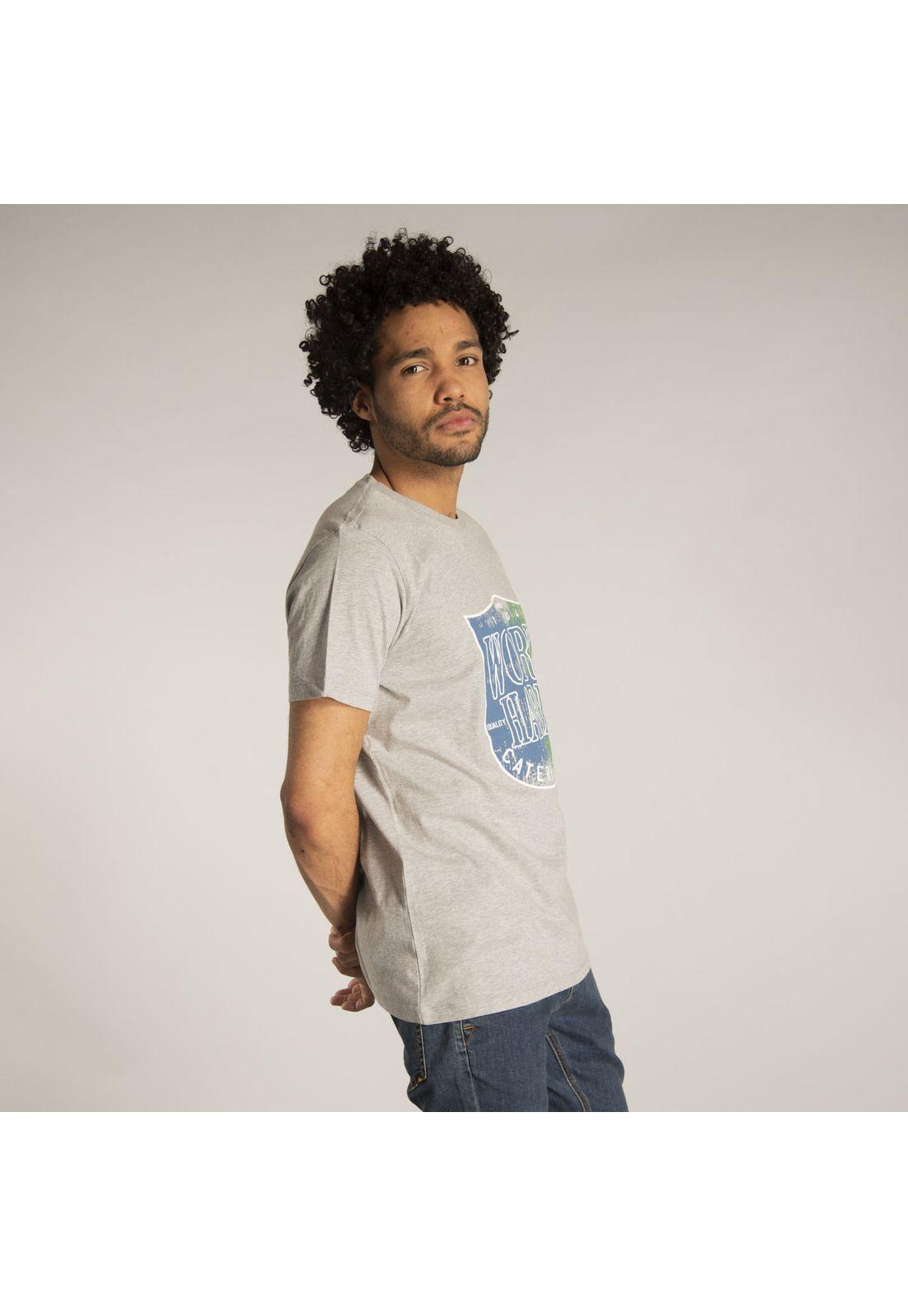 Polera M/C Hombre Work Hard Badge Tee Gris-1