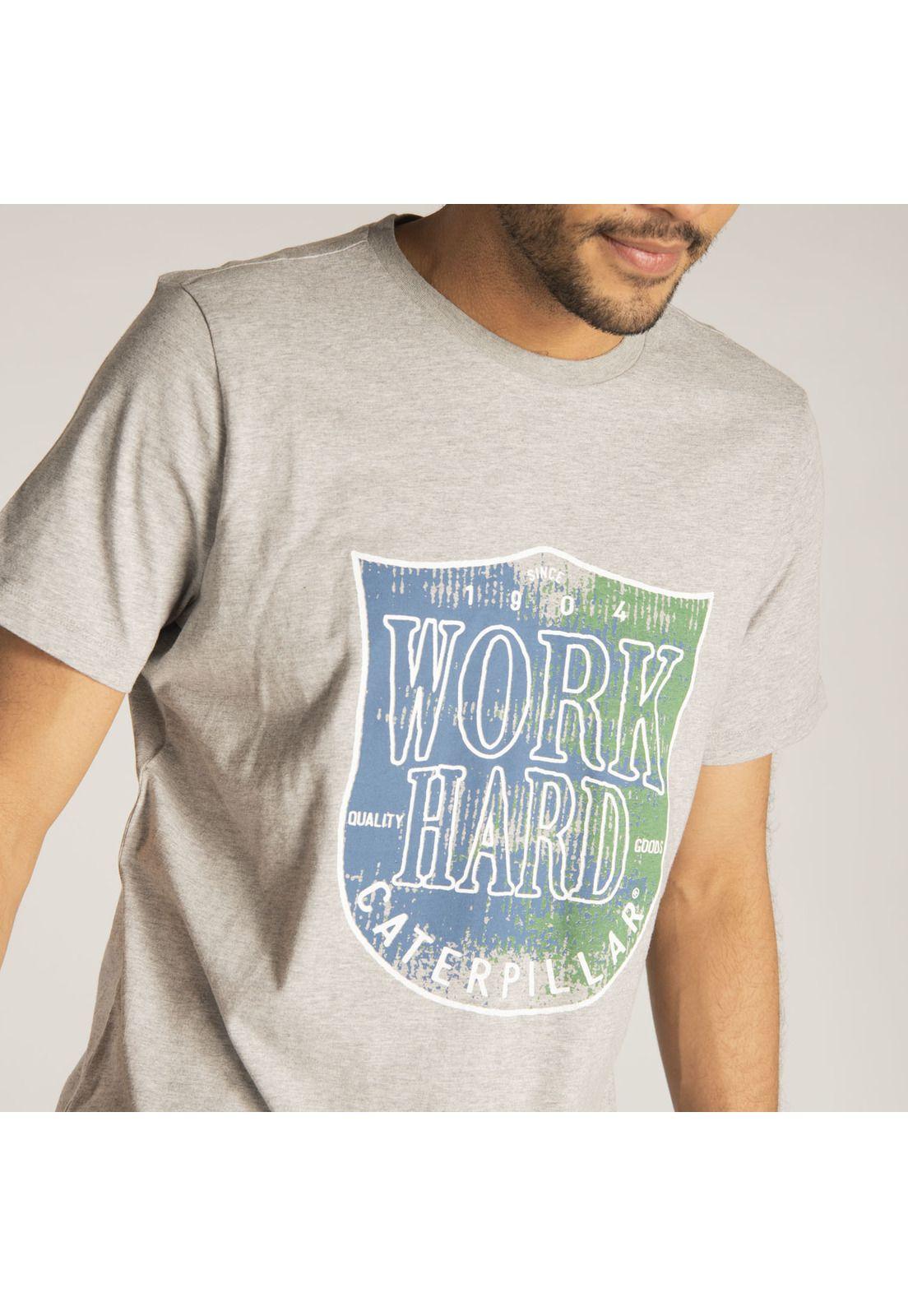 Polera M/C Hombre Work Hard Badge Tee Gris-4