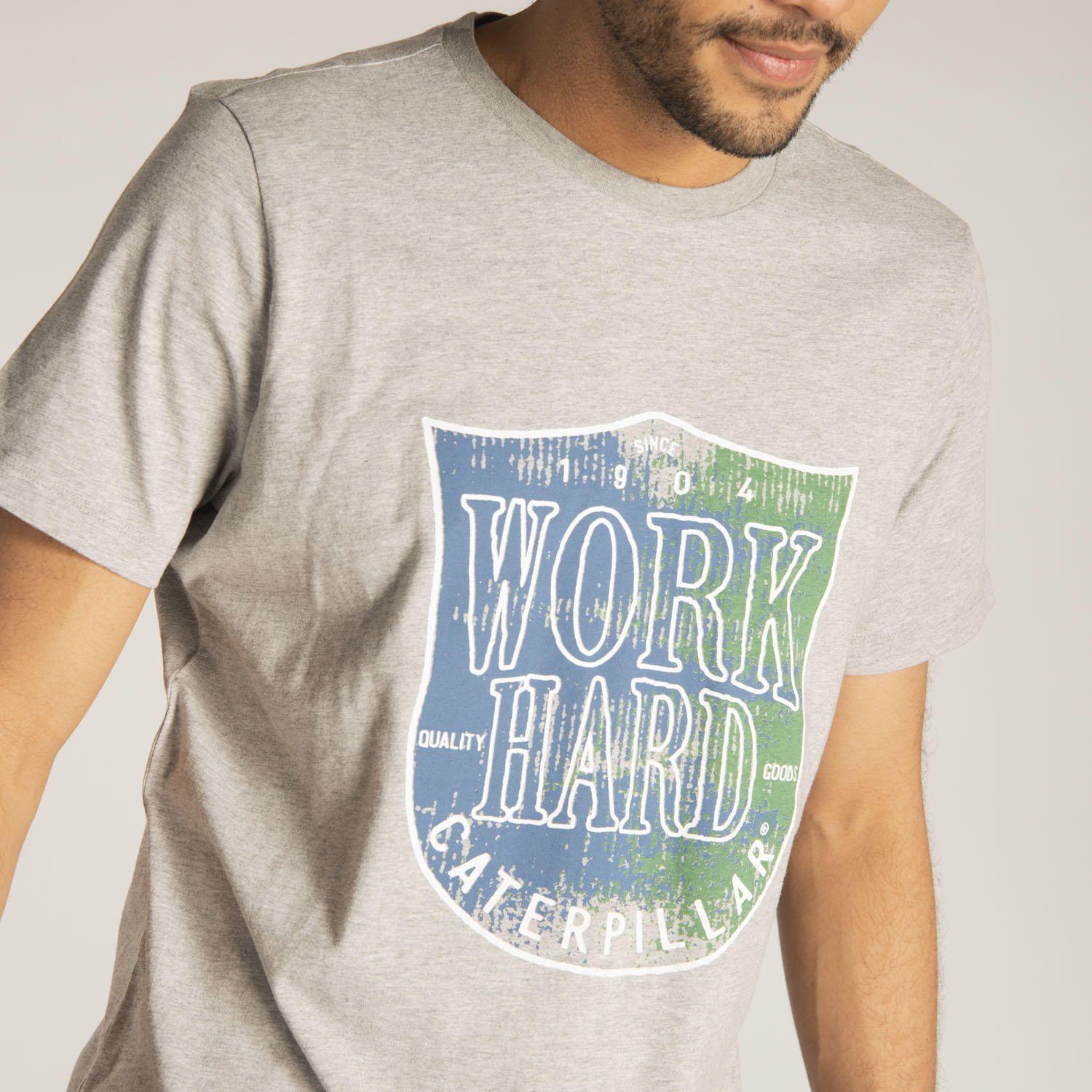 Polera M/C Hombre Work Hard Badge Tee Gris-4