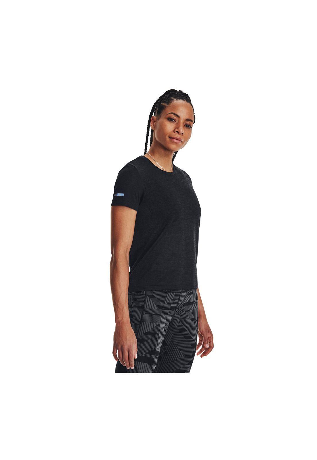 Polera M/C Running Seamless Stride Negro Mujer-3