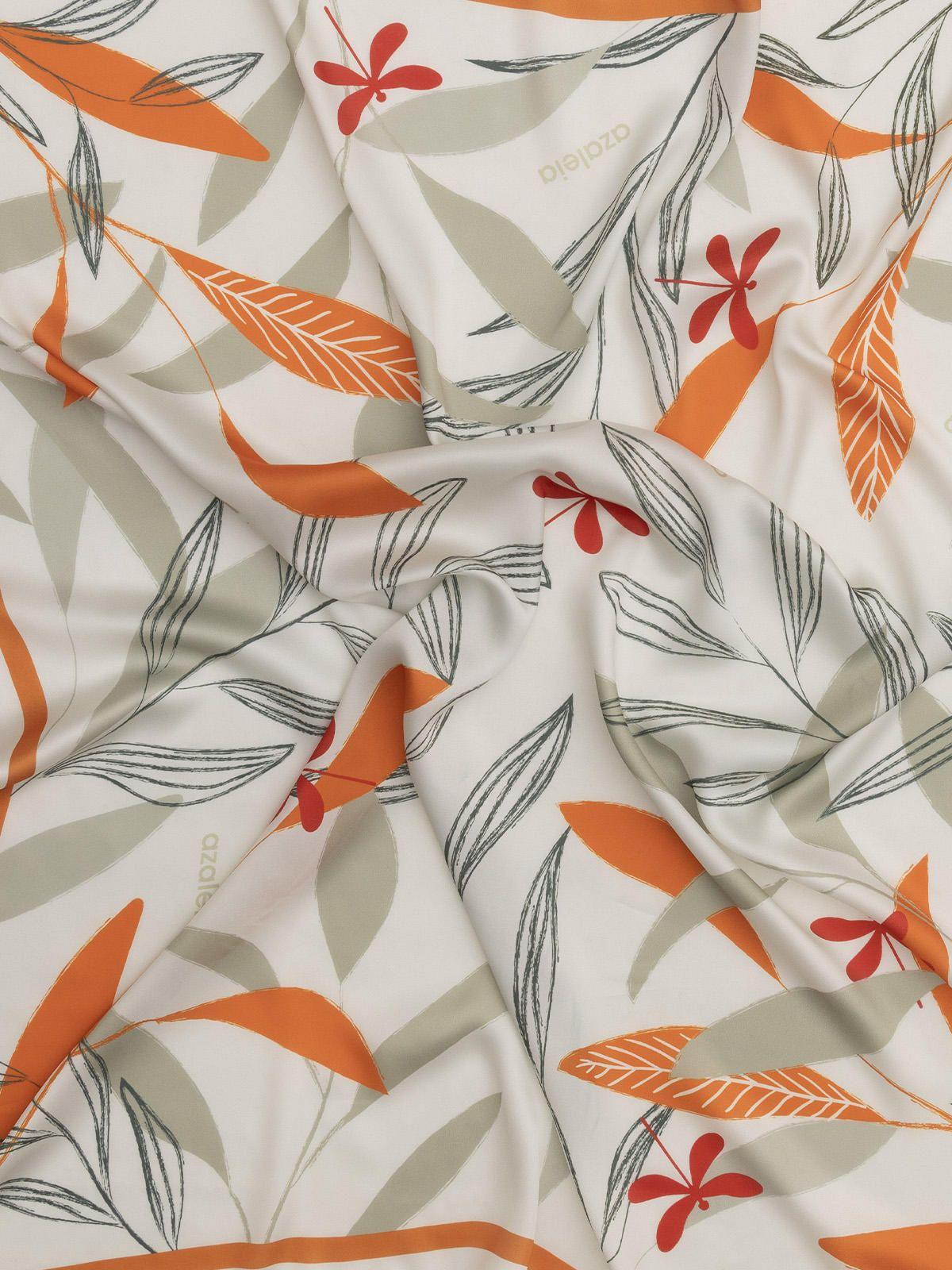 Pañuelo Beige Leaves Mujer-2