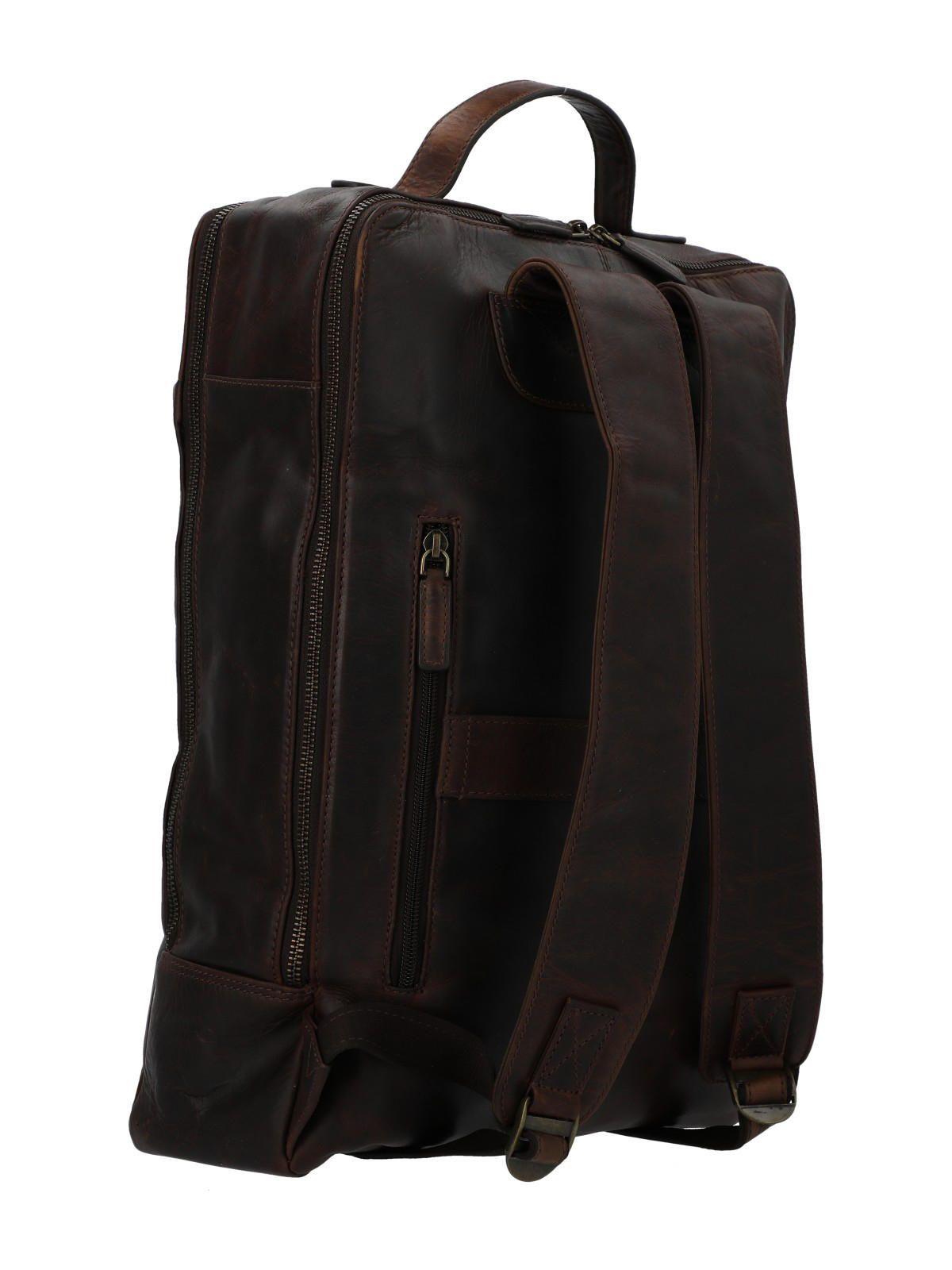 Mochila Cuero Unisex Tc Stroll Back Café-3