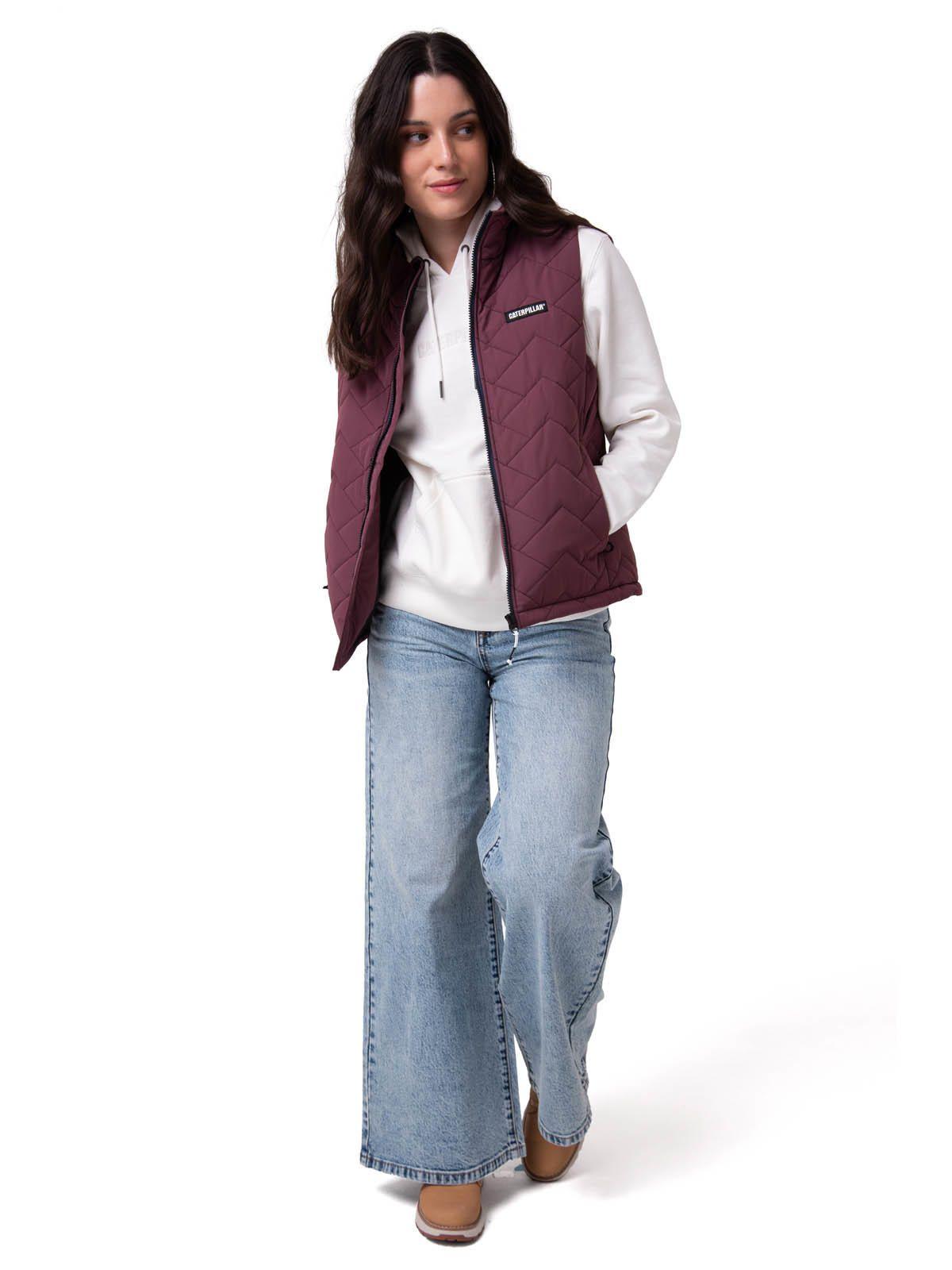 Parka Sin Mangas Mujer Mediumweight Burdeo-4