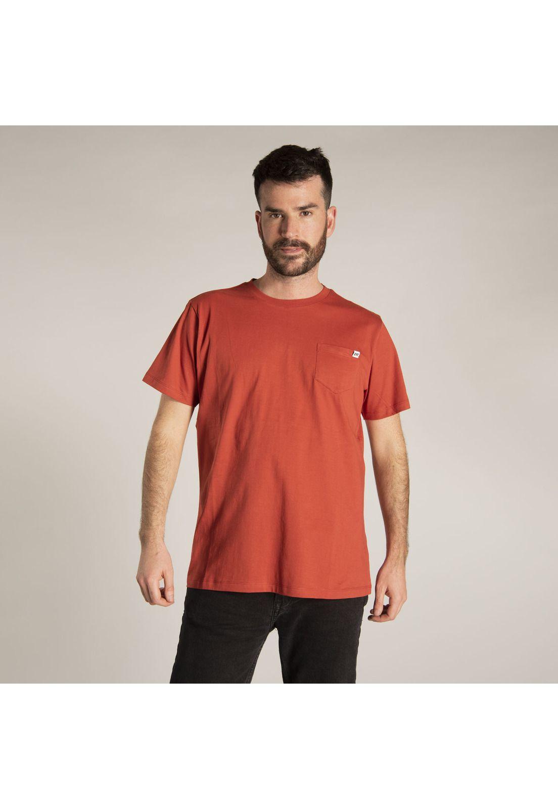 Polera M/C Hombre Foundation Pocket Te Rojo-0