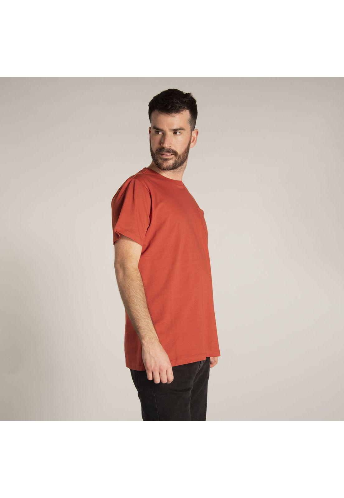 Polera M/C Hombre Foundation Pocket Te Rojo-1