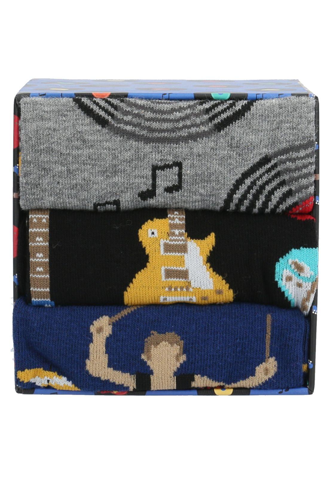 Calcetín Hombre V22H Pack Music Multi-3