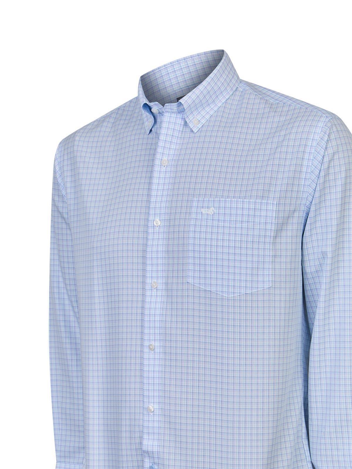 Camisa Cuello Button-Down Hombre Wf Azul cuadros-4