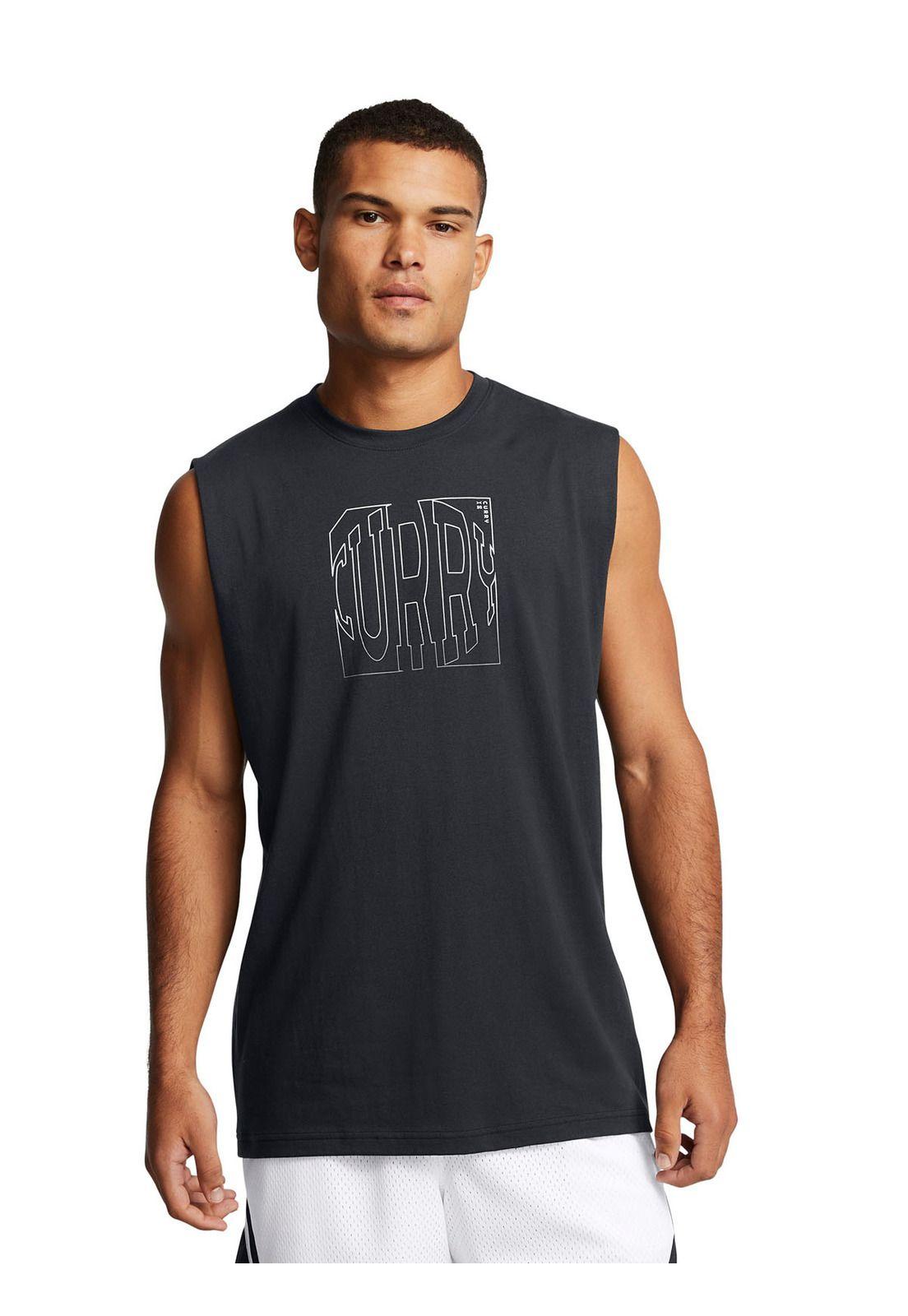 Polera sin mangas Curry hombre Negro-0