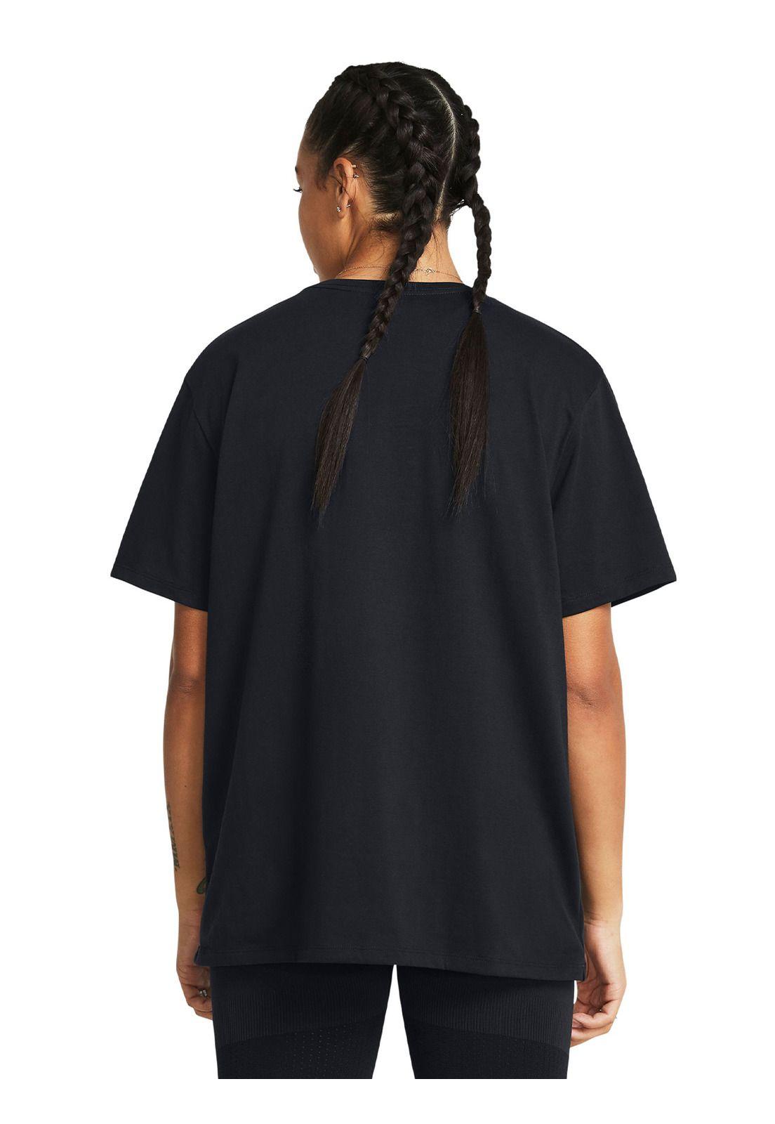 Polera manga corta UA Campus mujer Negro-4