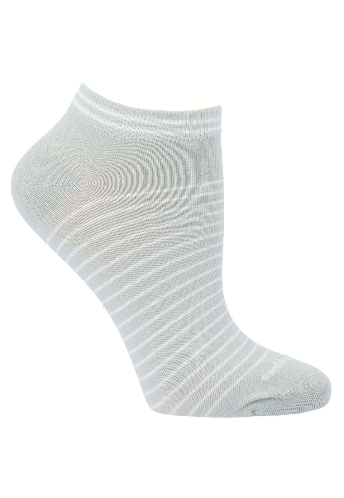 Calcetín Algodón Stripe Gris Mujer-0