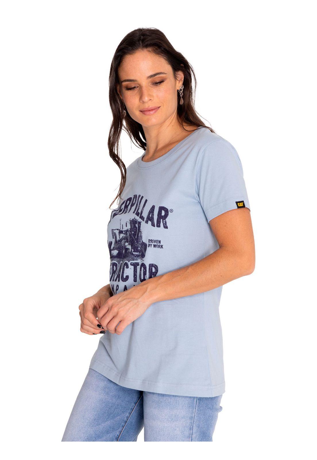 Polera Manga Corta Mujer Graphic Azul-1