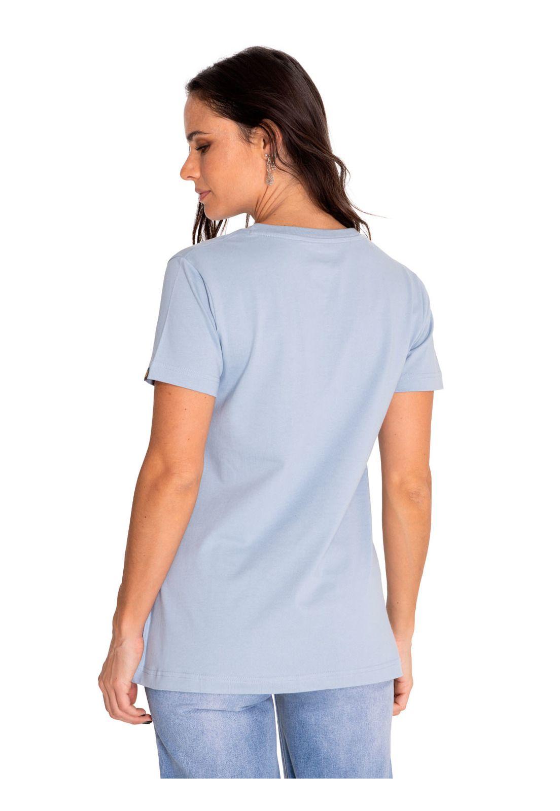 Polera Manga Corta Mujer Graphic Azul-3