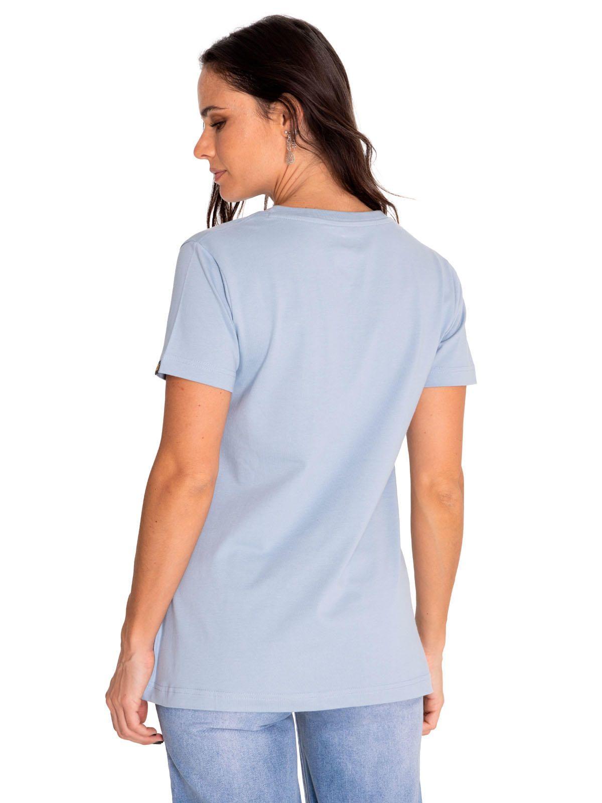 Polera Manga Corta Mujer Graphic Azul-3