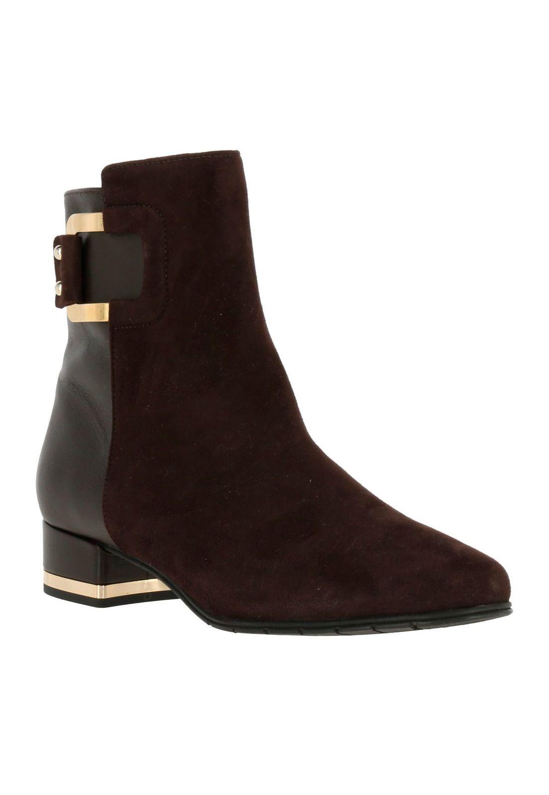 Botin Mujer Cuero Montone Café-0