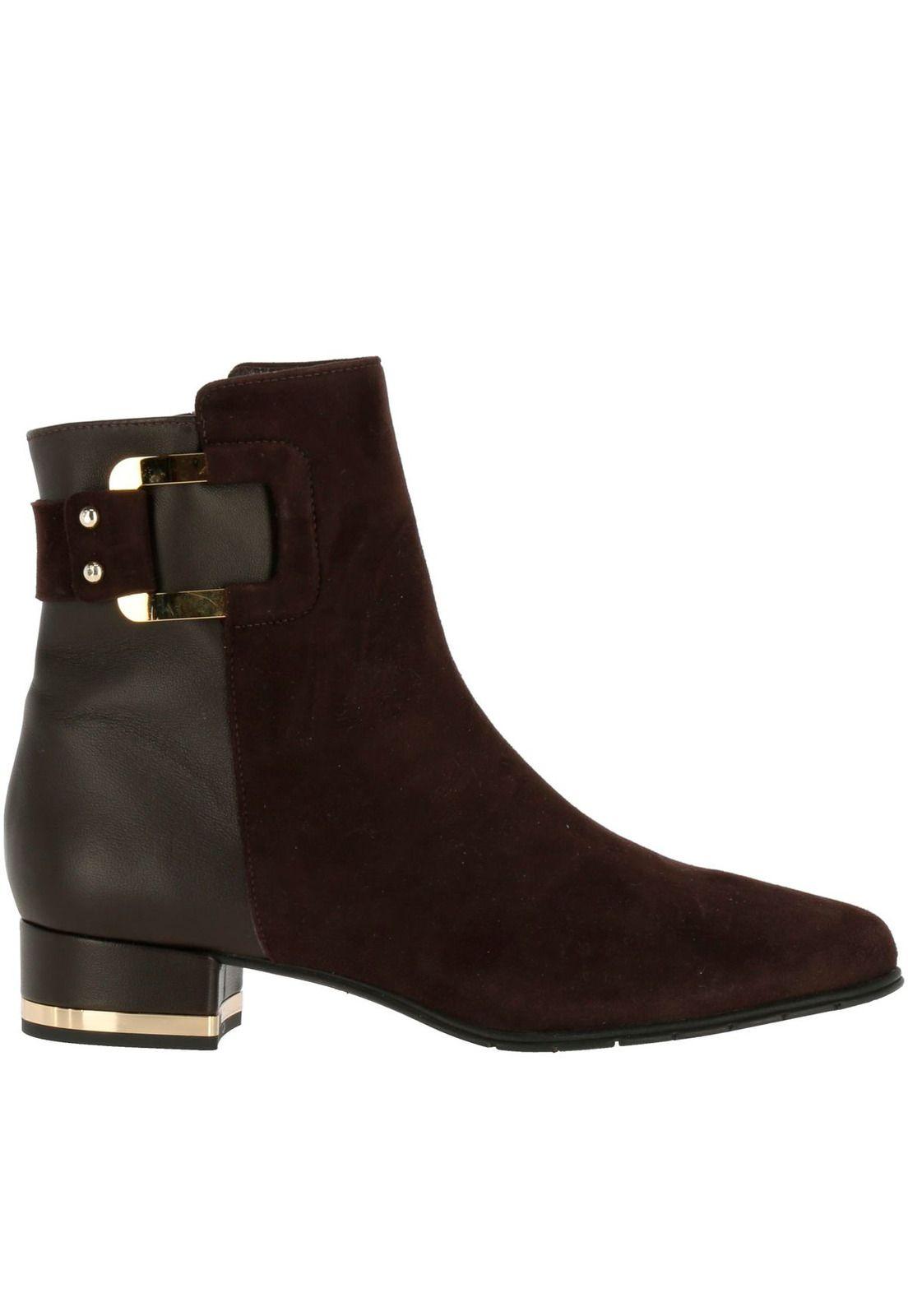 Botin Mujer Cuero Montone Café-3