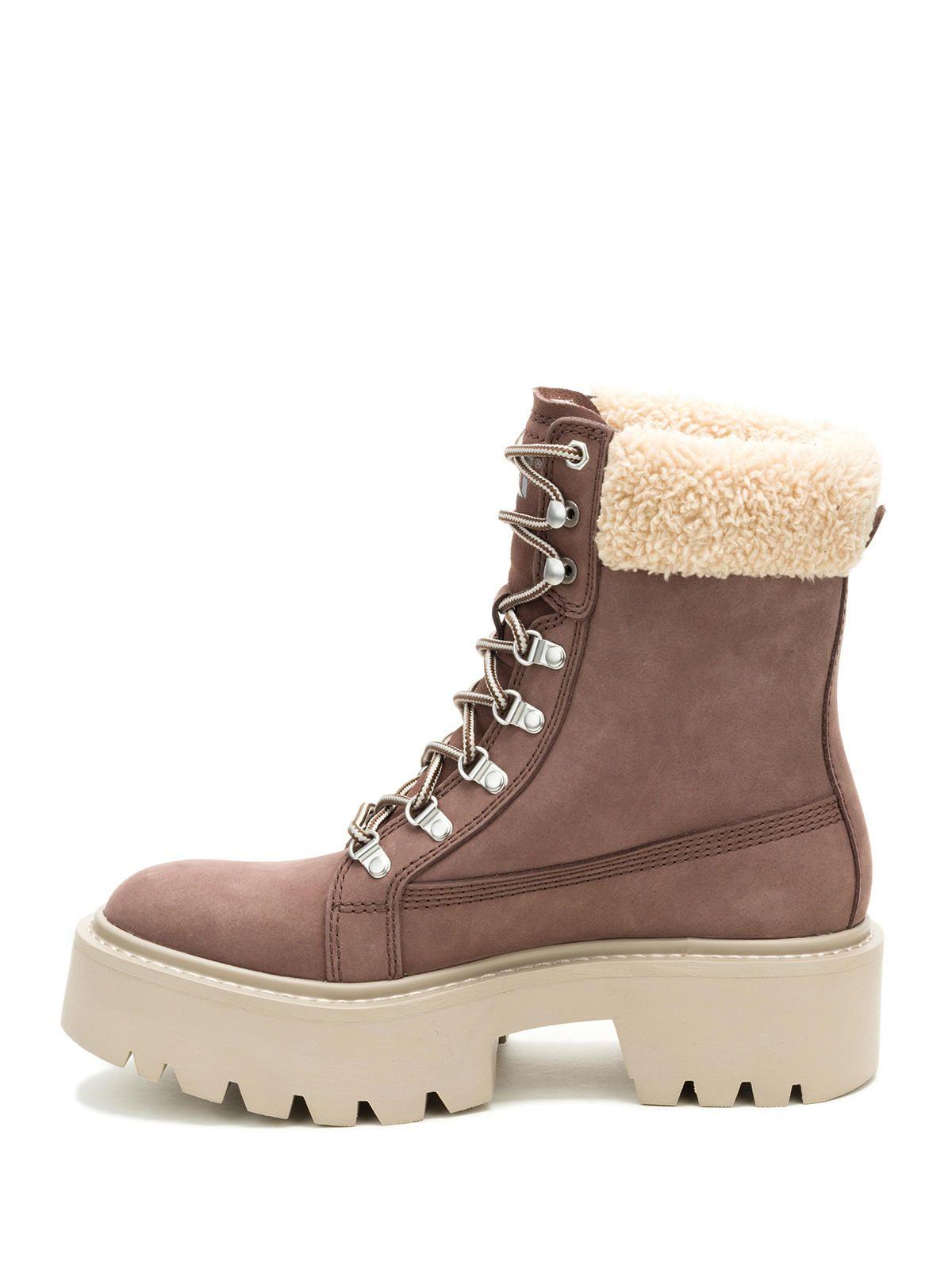 Botín Cuero Mujer Colorado Max Hiker Café-3