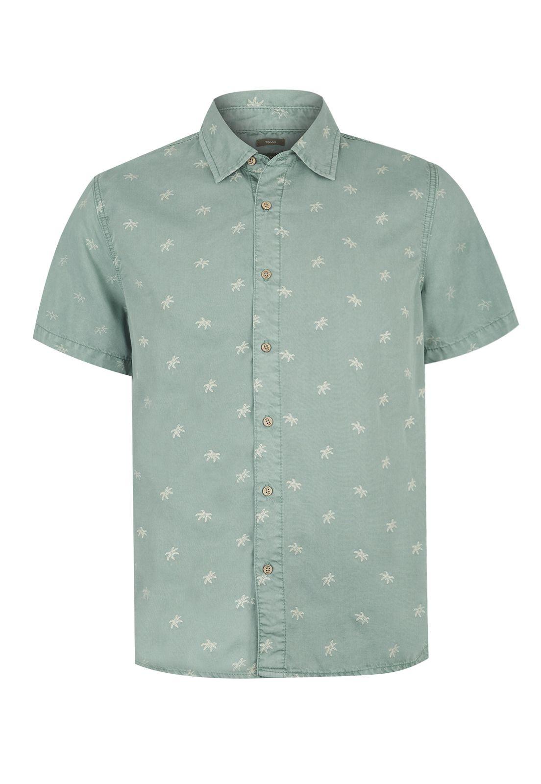 camisa Tencel Verde Tencelprint Hombre -0