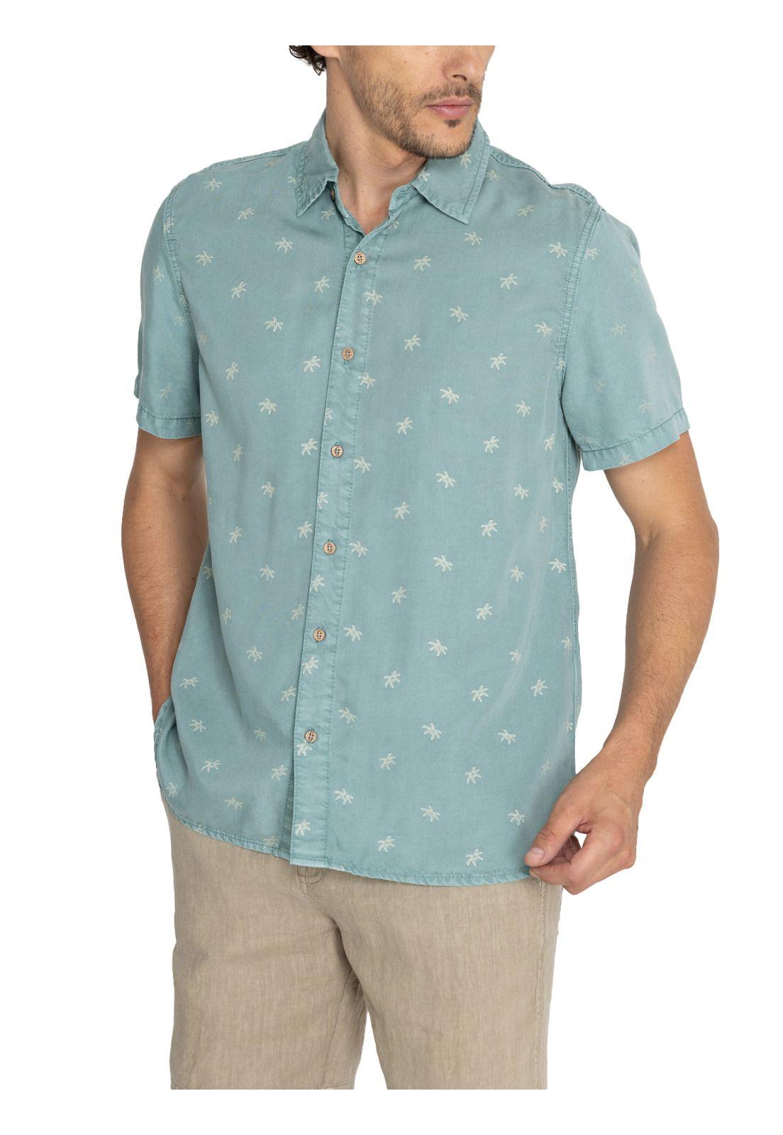 camisa Tencel Verde Tencelprint Hombre -5