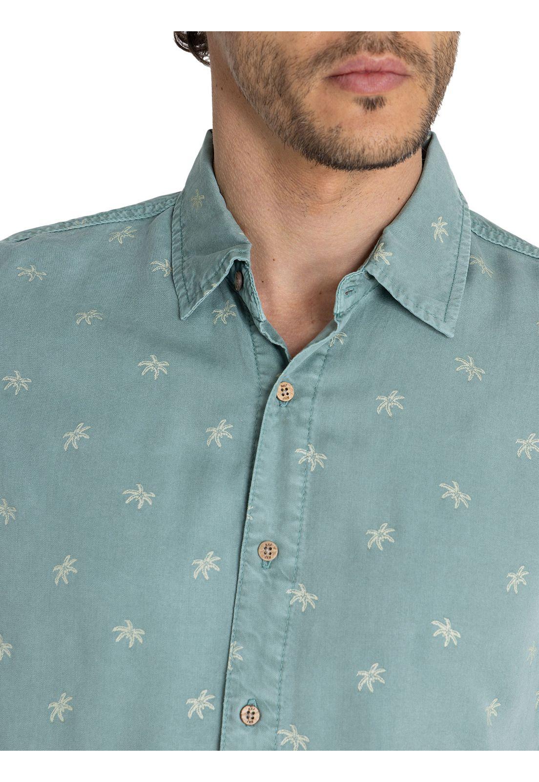 camisa Tencel Verde Tencelprint Hombre -6
