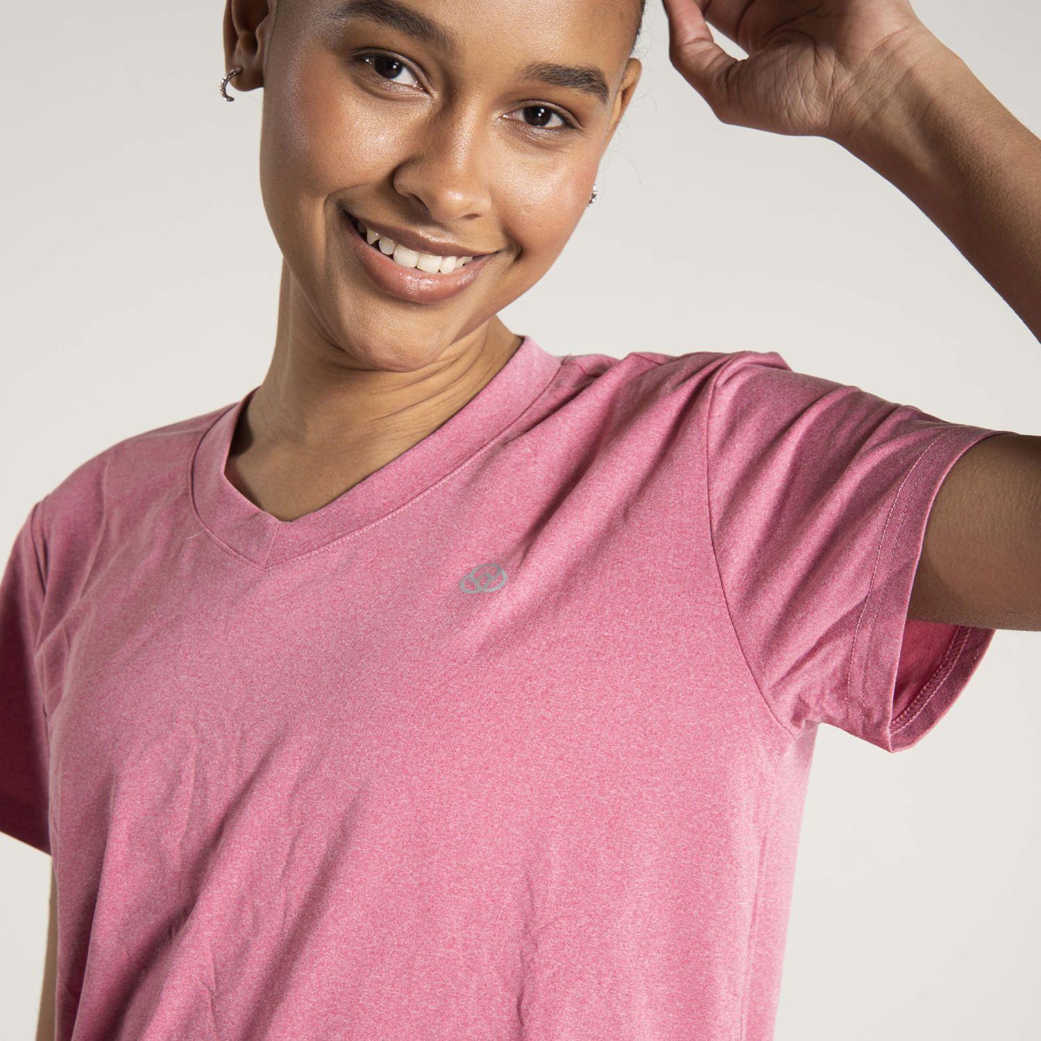 Polera Mujer V-Neck Rosa-3