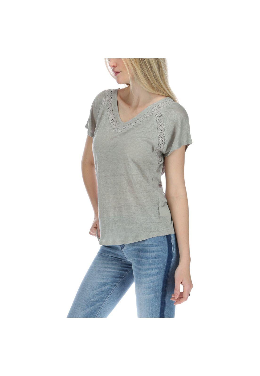 Polera Manga Corta Mujer Violet Gris-1