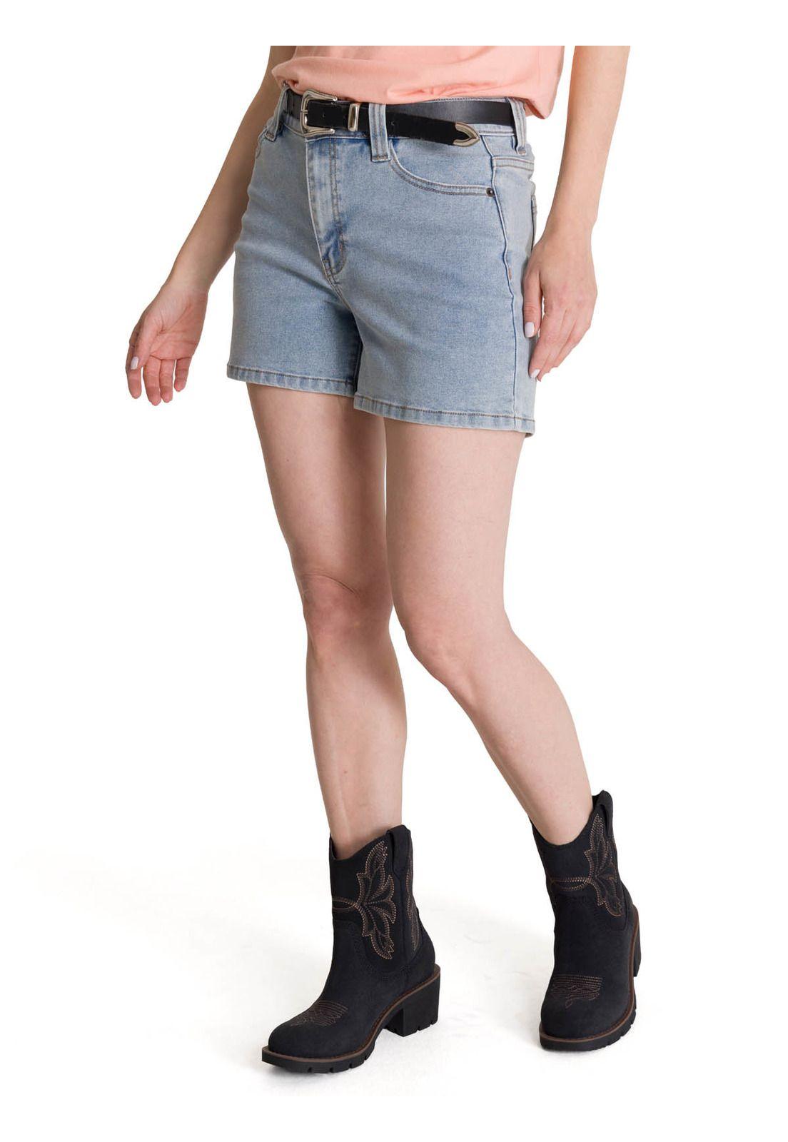 Short Denim Mujer 5 Bolsillos Azul Claro-1