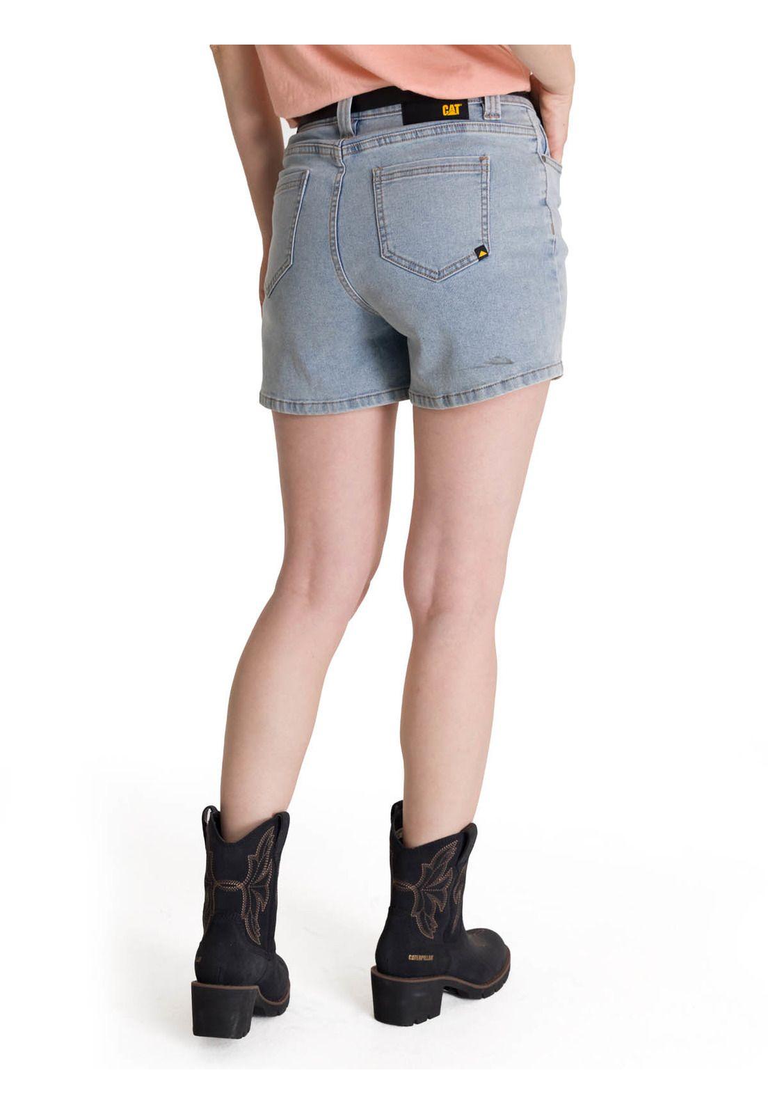 Short Denim Mujer 5 Bolsillos Azul Claro-3