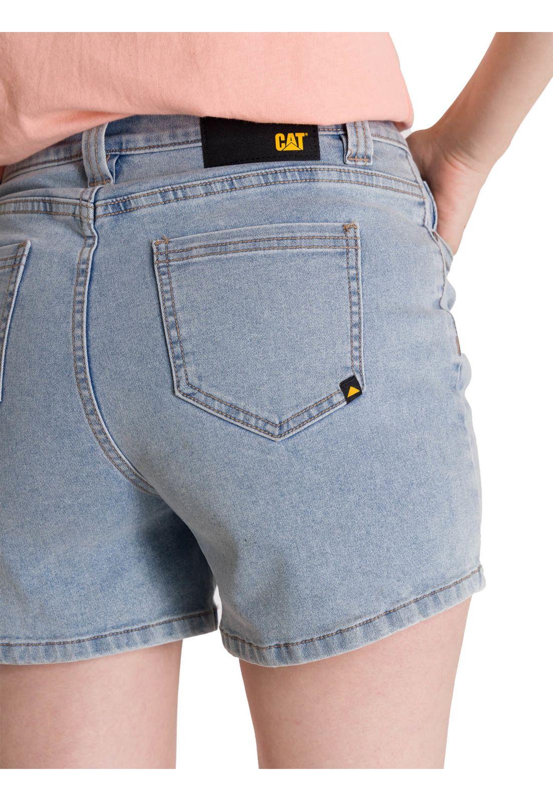Short Denim Mujer 5 Bolsillos Azul Claro-4
