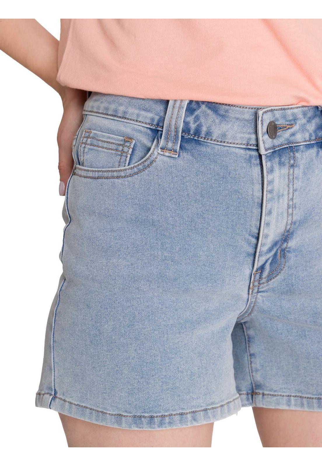 Short Denim Mujer 5 Bolsillos Azul Claro-5