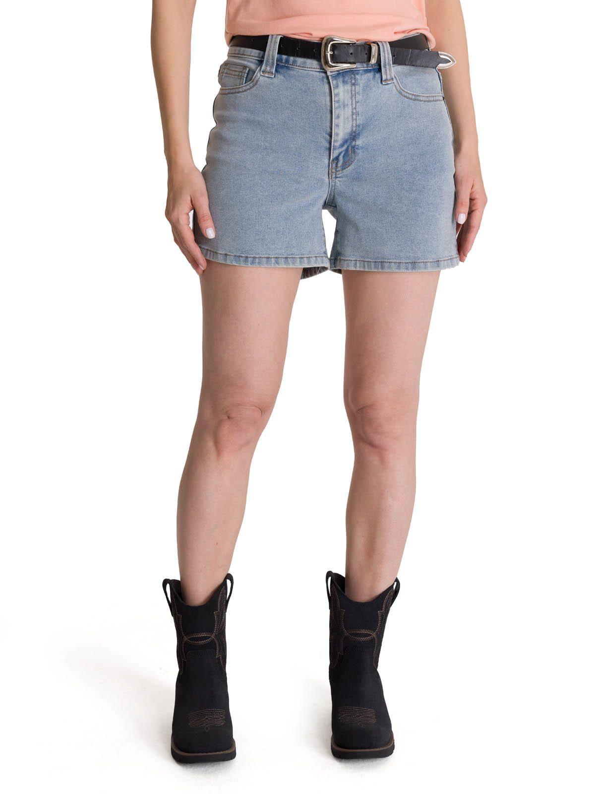 Short Denim Mujer 5 Bolsillos Azul Claro-0