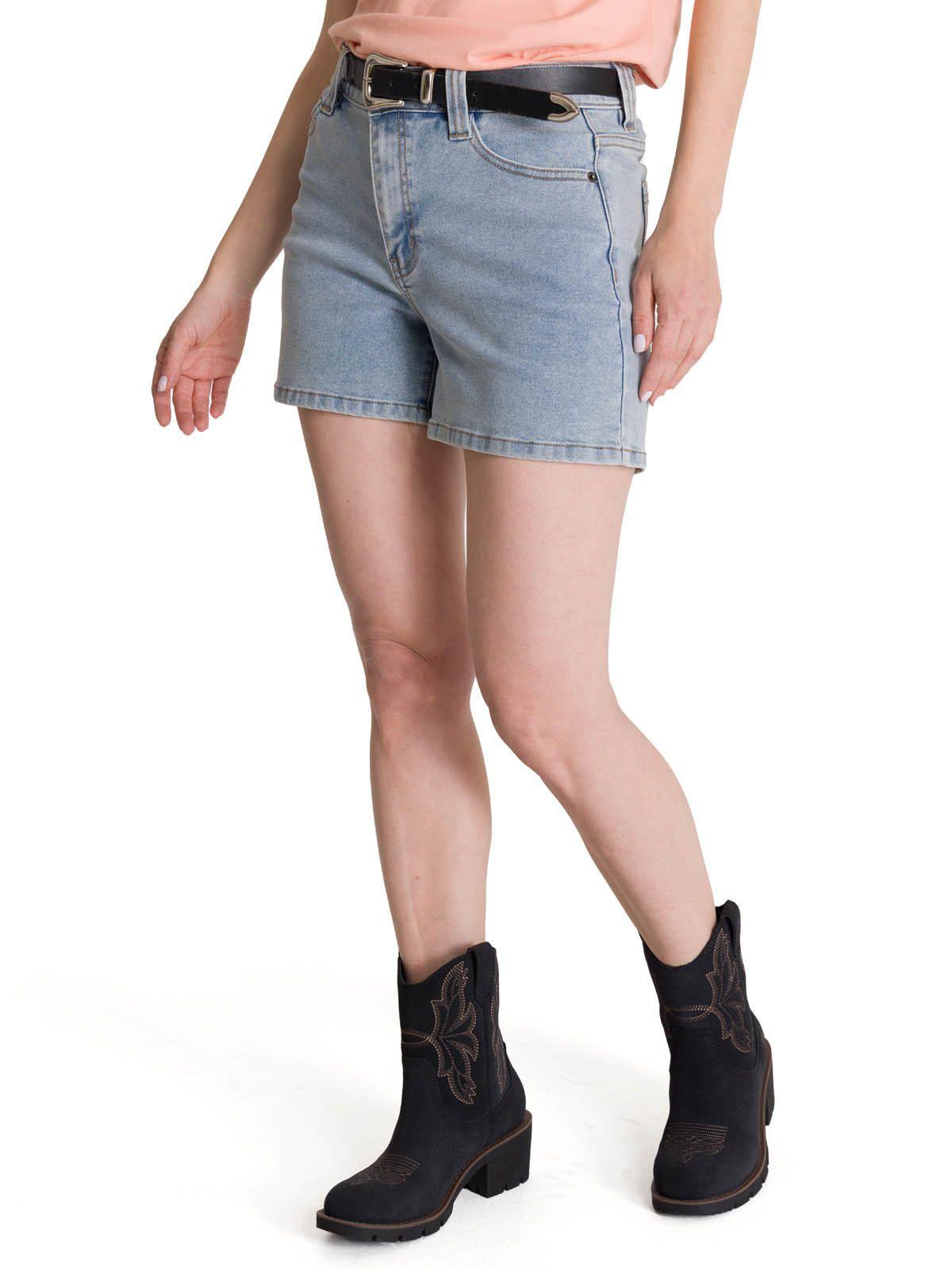 Short Denim Mujer 5 Bolsillos Azul Claro-1
