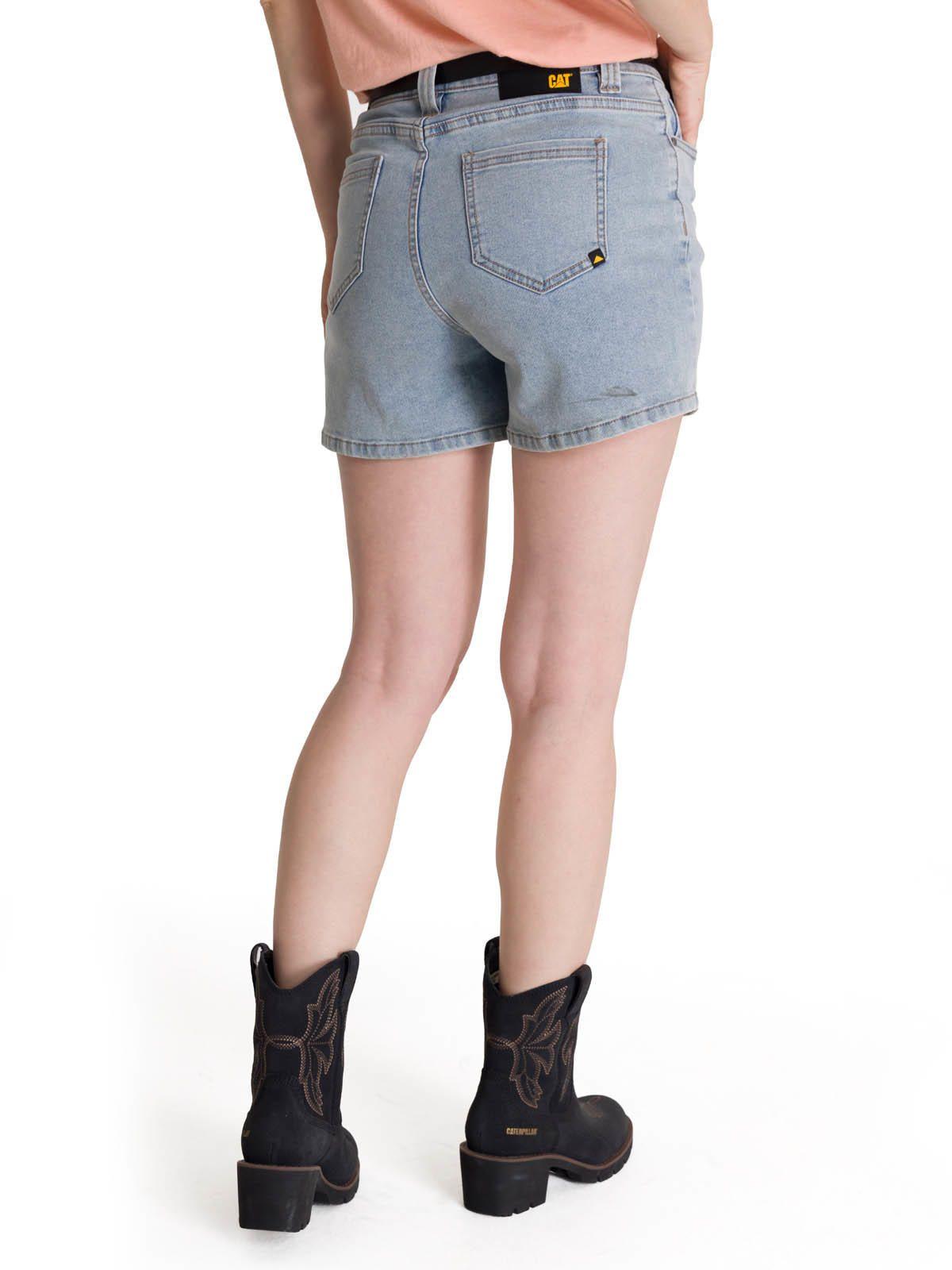 Short Denim Mujer 5 Bolsillos Azul Claro-3