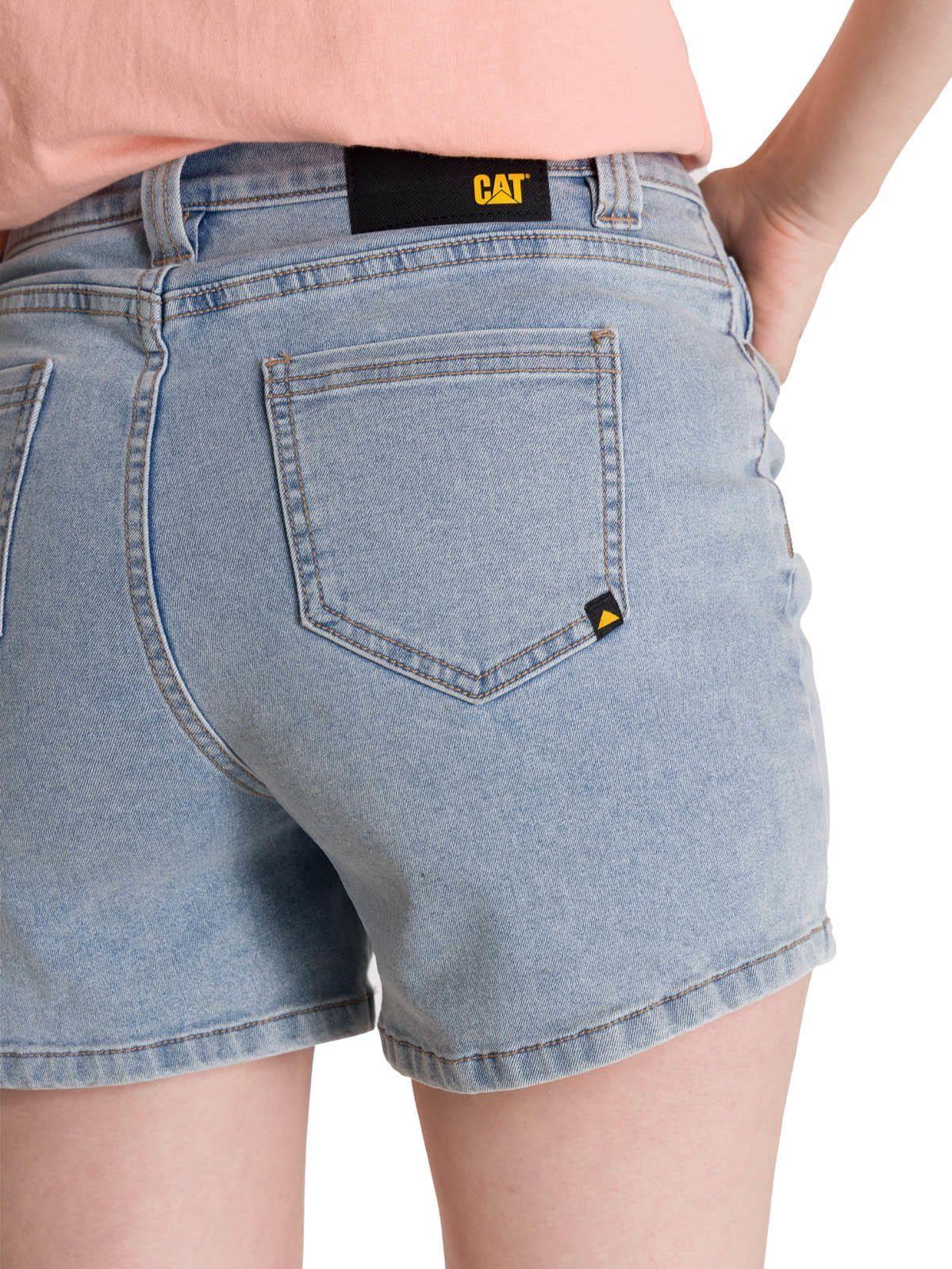 Short Denim Mujer 5 Bolsillos Azul Claro-4
