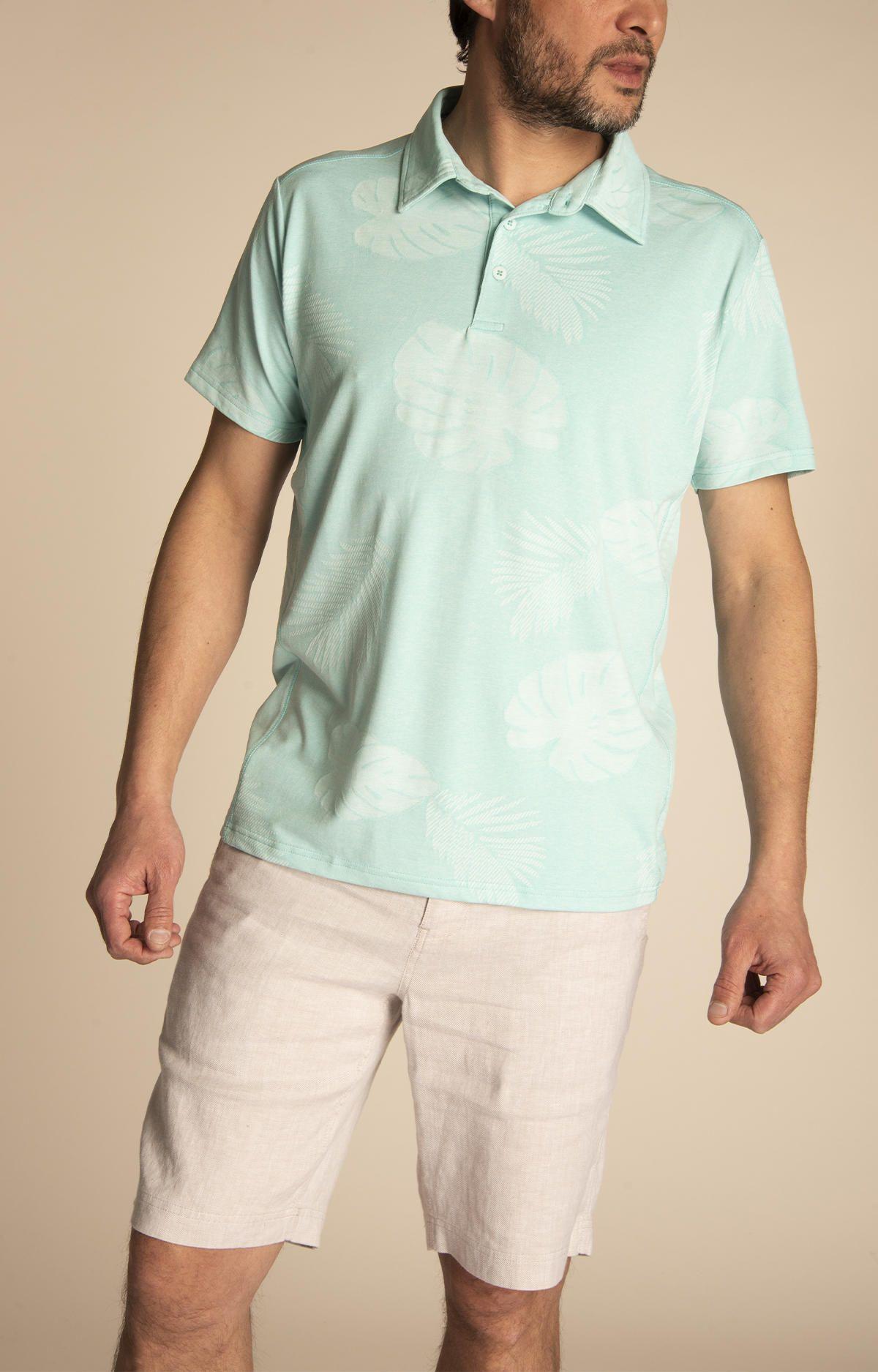 Polera Hombre Palm Celeste-5