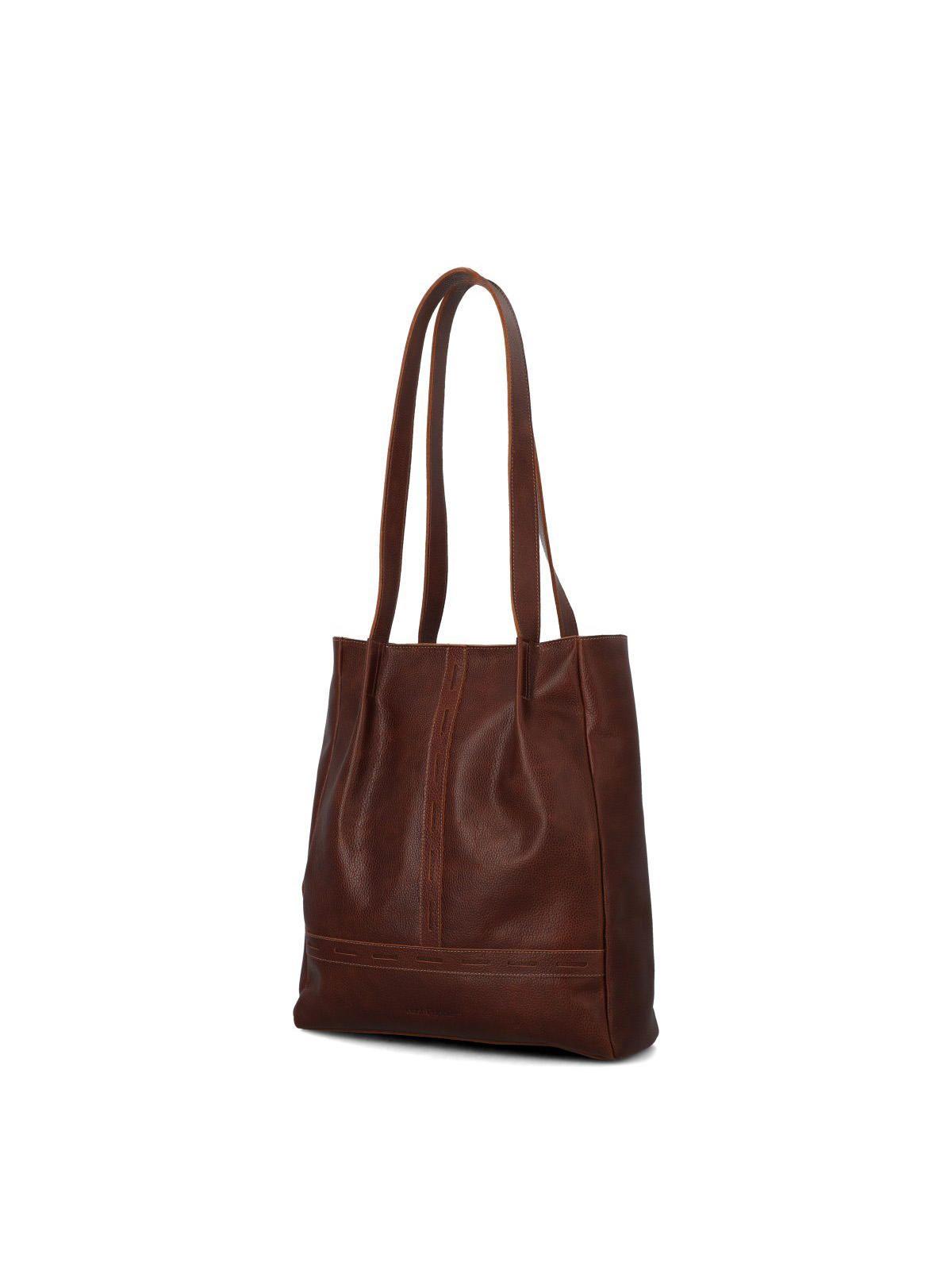 Cartera Cuero Mujer Fausta Tote Café-1