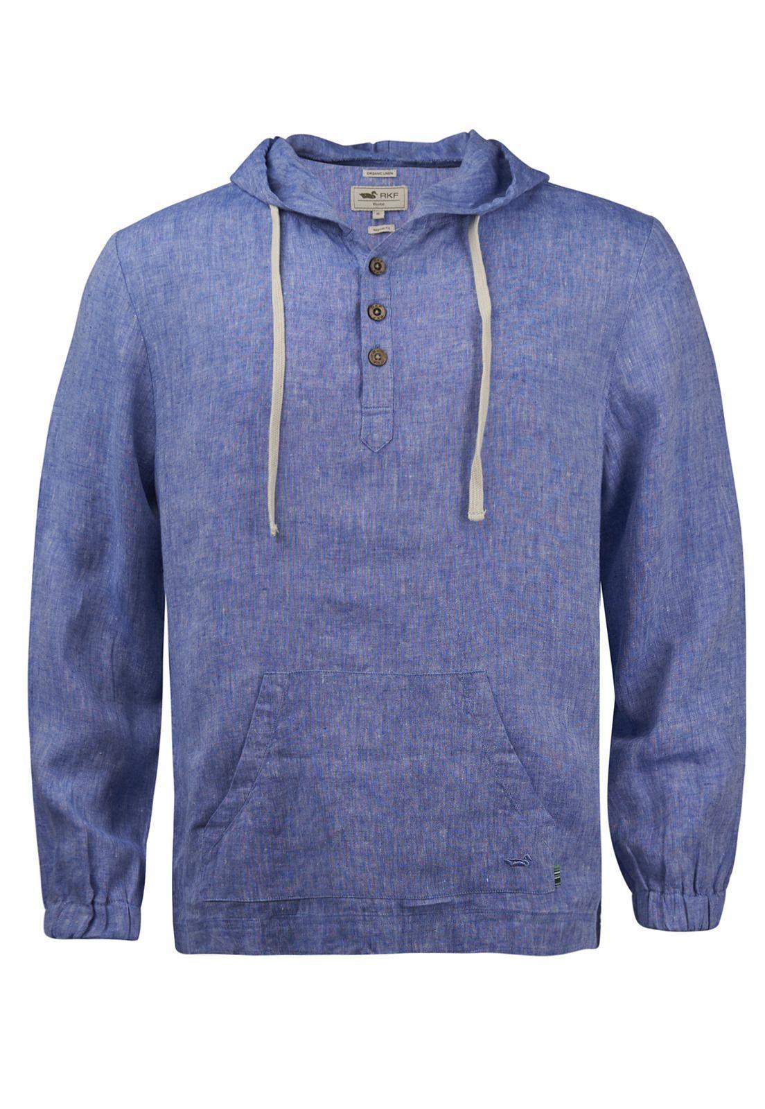 Polerón Lino Orgánico Linen Azul Hombre-0