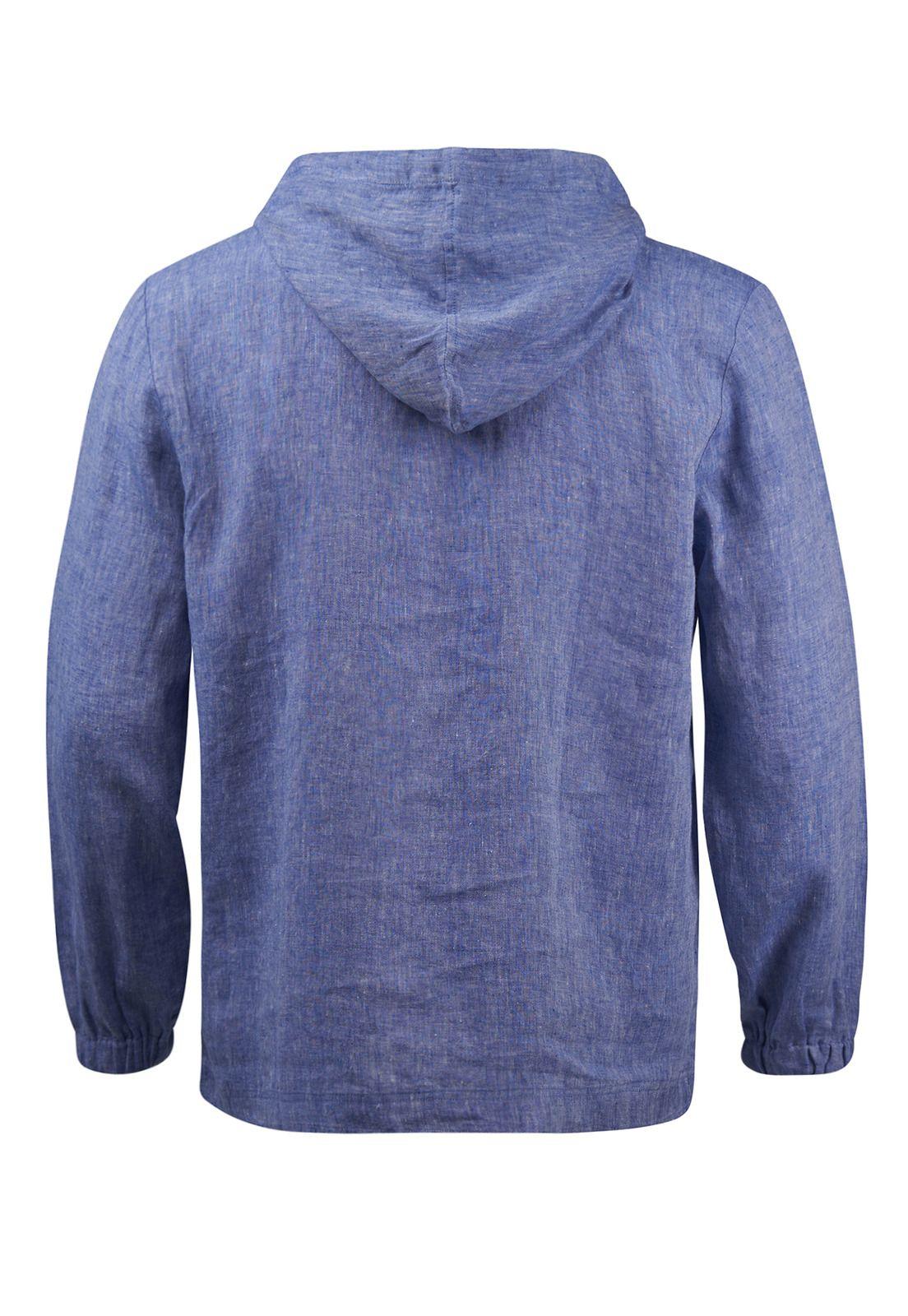 Polerón Lino Orgánico Linen Azul Hombre-1