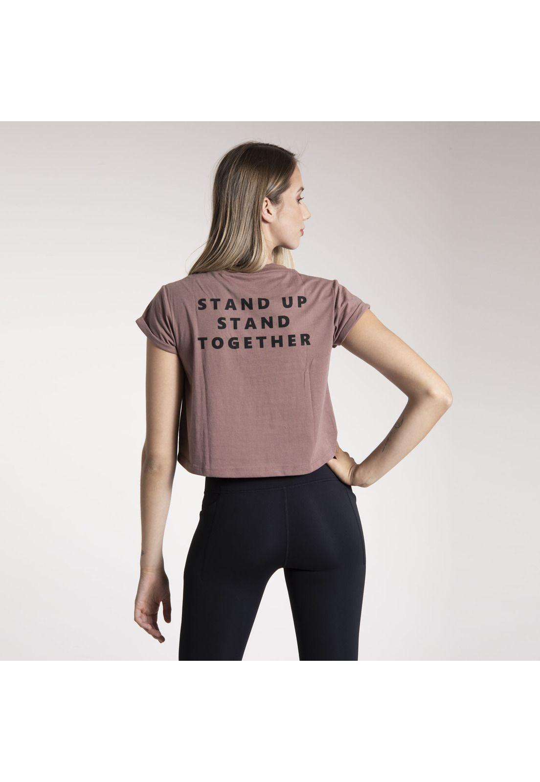 Polera M/C Mujer Printed Crew Neck Burdeo-2