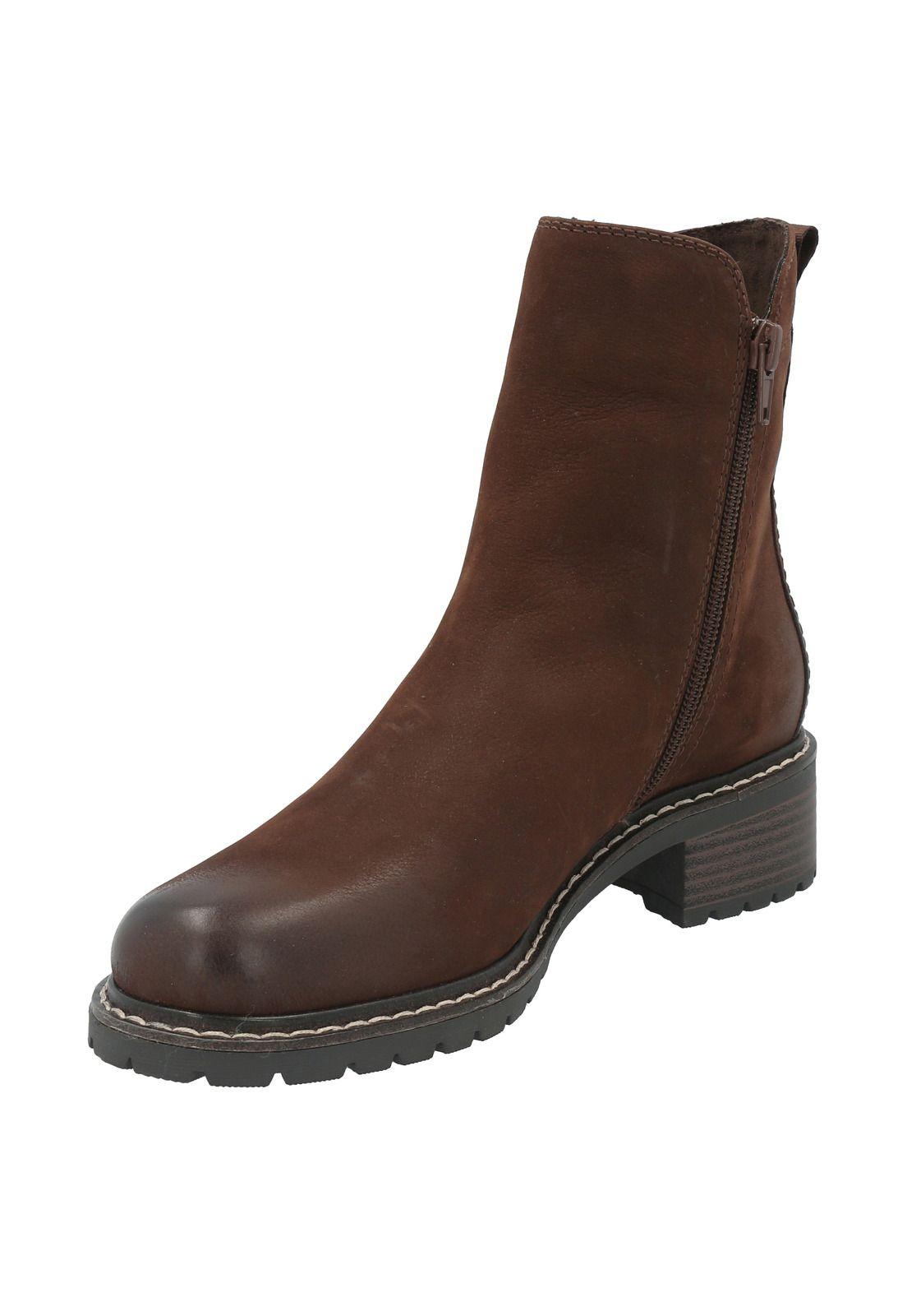 Botin Cuero Mujer Nessa Marrón-4