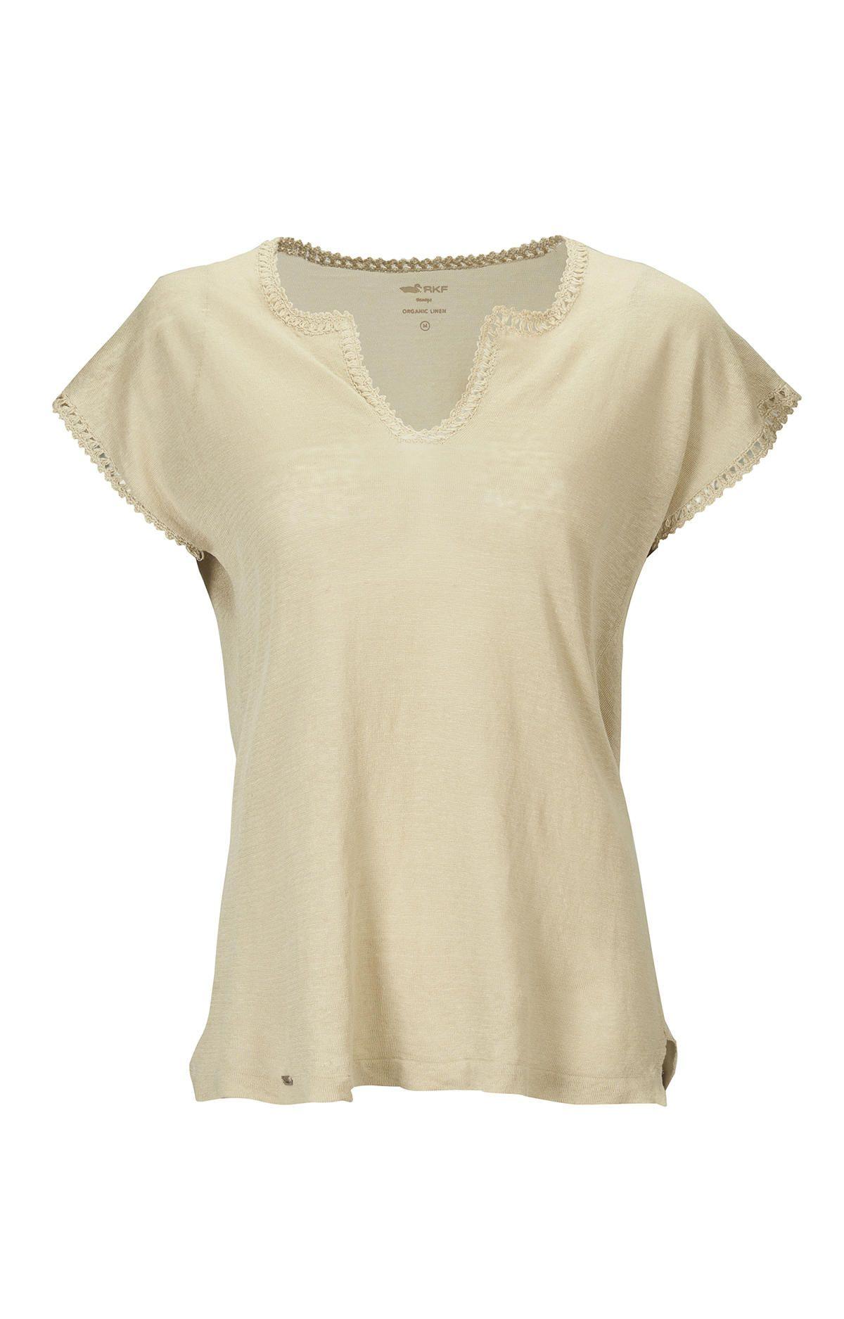 Polera Lino Orgánico Mujer Viena Arena-0