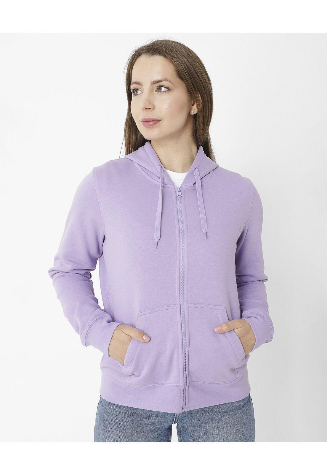 Polerón con gorro Fleece Caterpillar F Morado Mujer-0