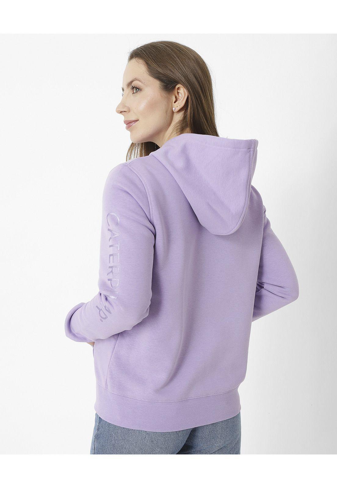 Polerón con gorro Fleece Caterpillar F Morado Mujer-1